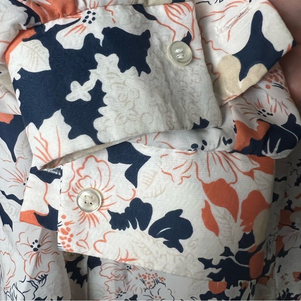 Catalina – Floral Bow Tie Neck Blouse Long Sleeve Button Down VTG 70s – Sz. 12