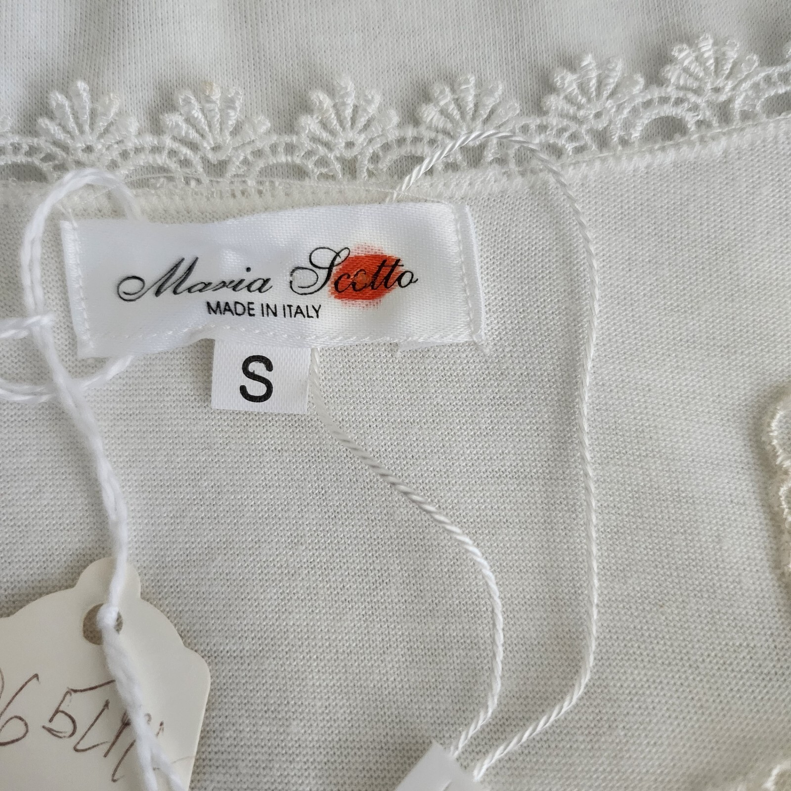 Vintage Maria Scotto Made in ITALY, Laced Long Sleeves Cotton/Modal Nightgown S
