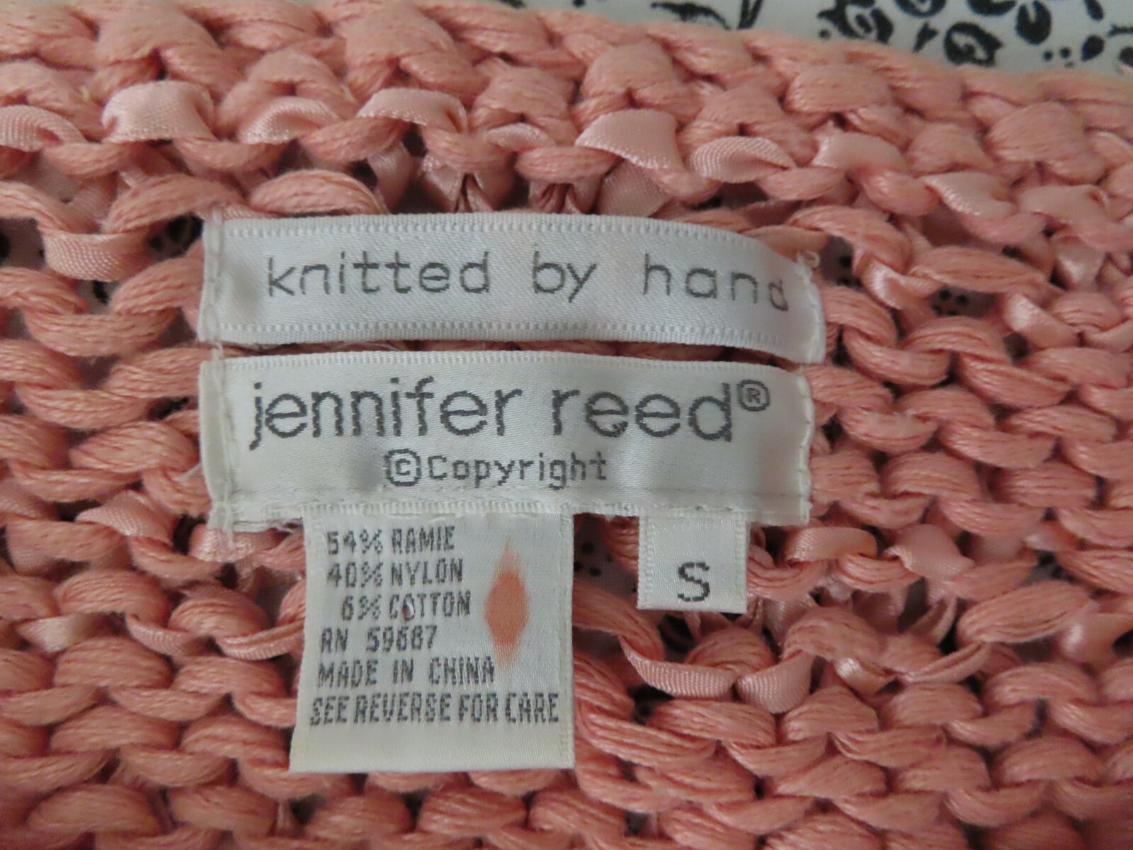 vintage jennifer reed knitted by hand sweater salmon color oversized Small