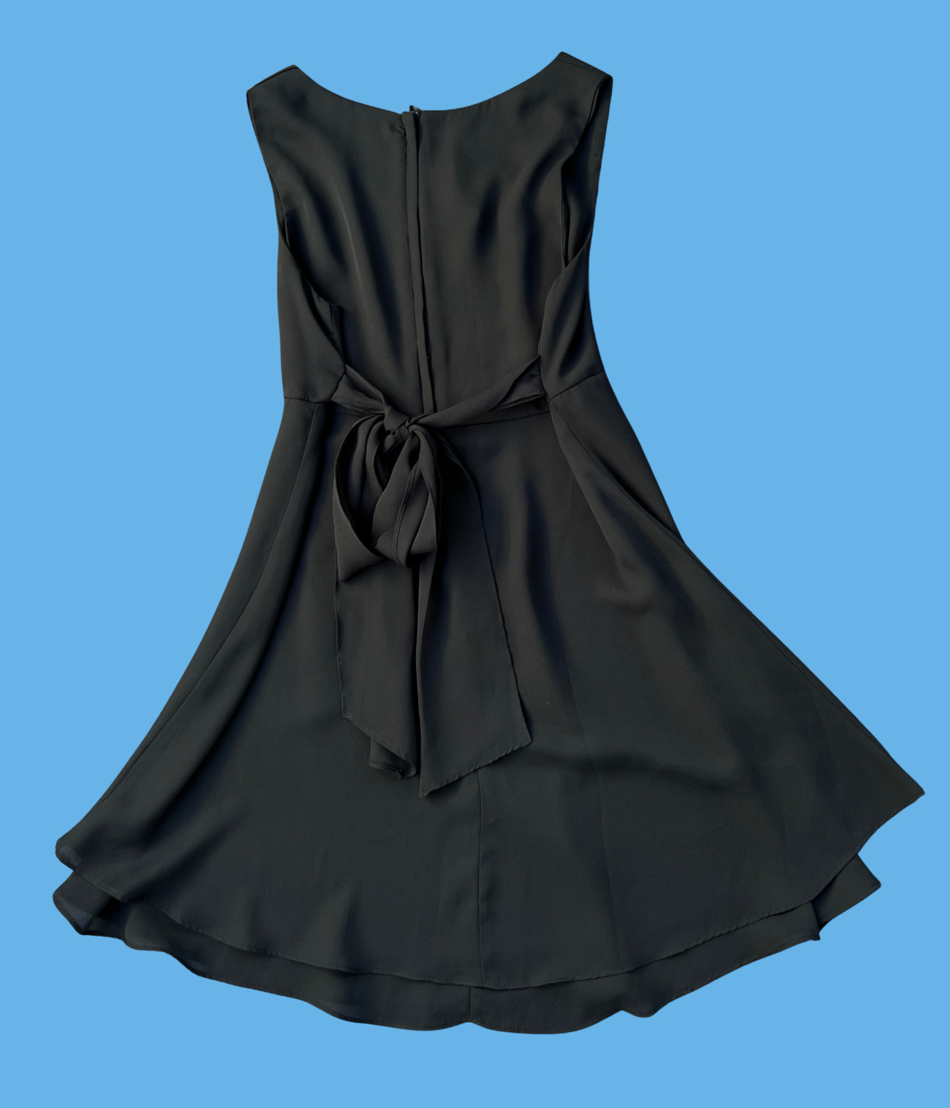 Vintage 1990s LA BELLE Black Chiffon Goth Sundress 7 Witchy Vampy Dark Fairy Alt