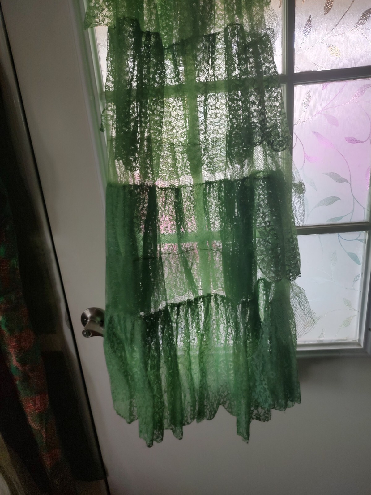 Vintage Princess Style Gunny Sax Dress, Sz 5 Emerald Green, And Wedding Vail.