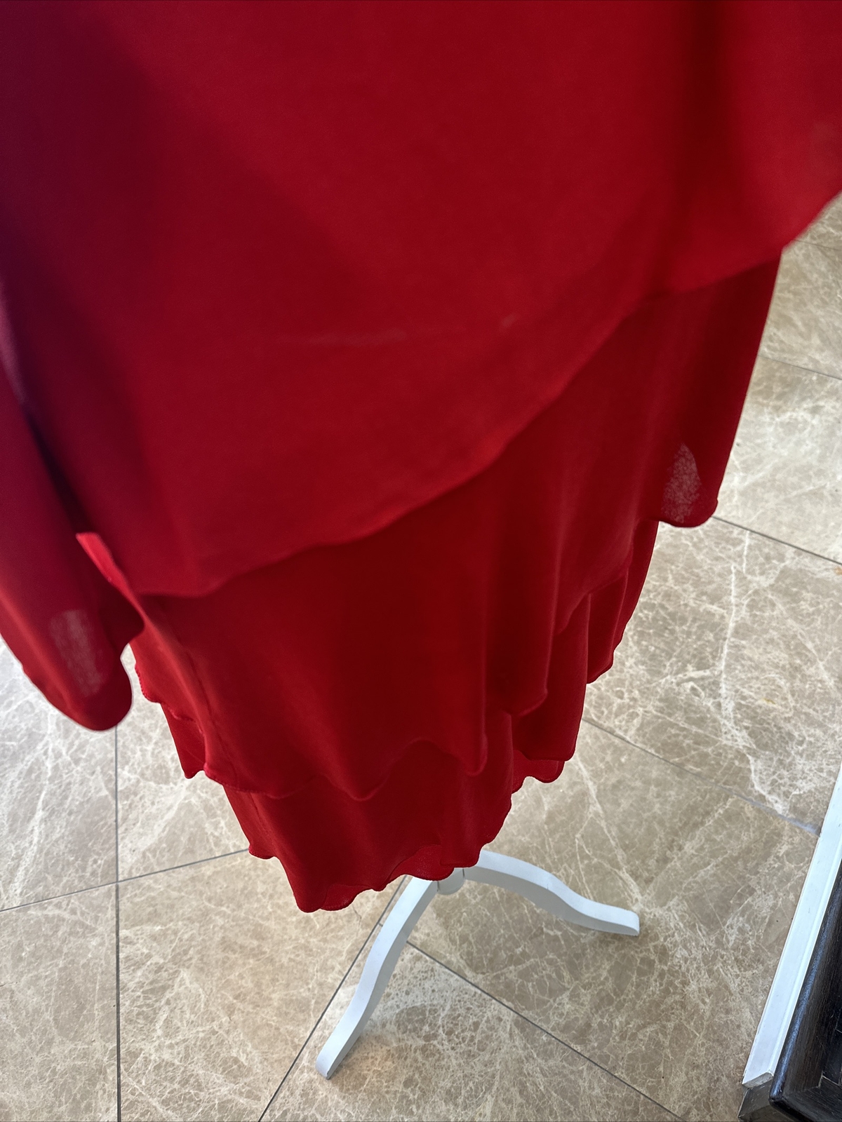 Holly Harp From Bergdorf Goodman Vintage 70s Iconic Red Tiered Jersey Dress S