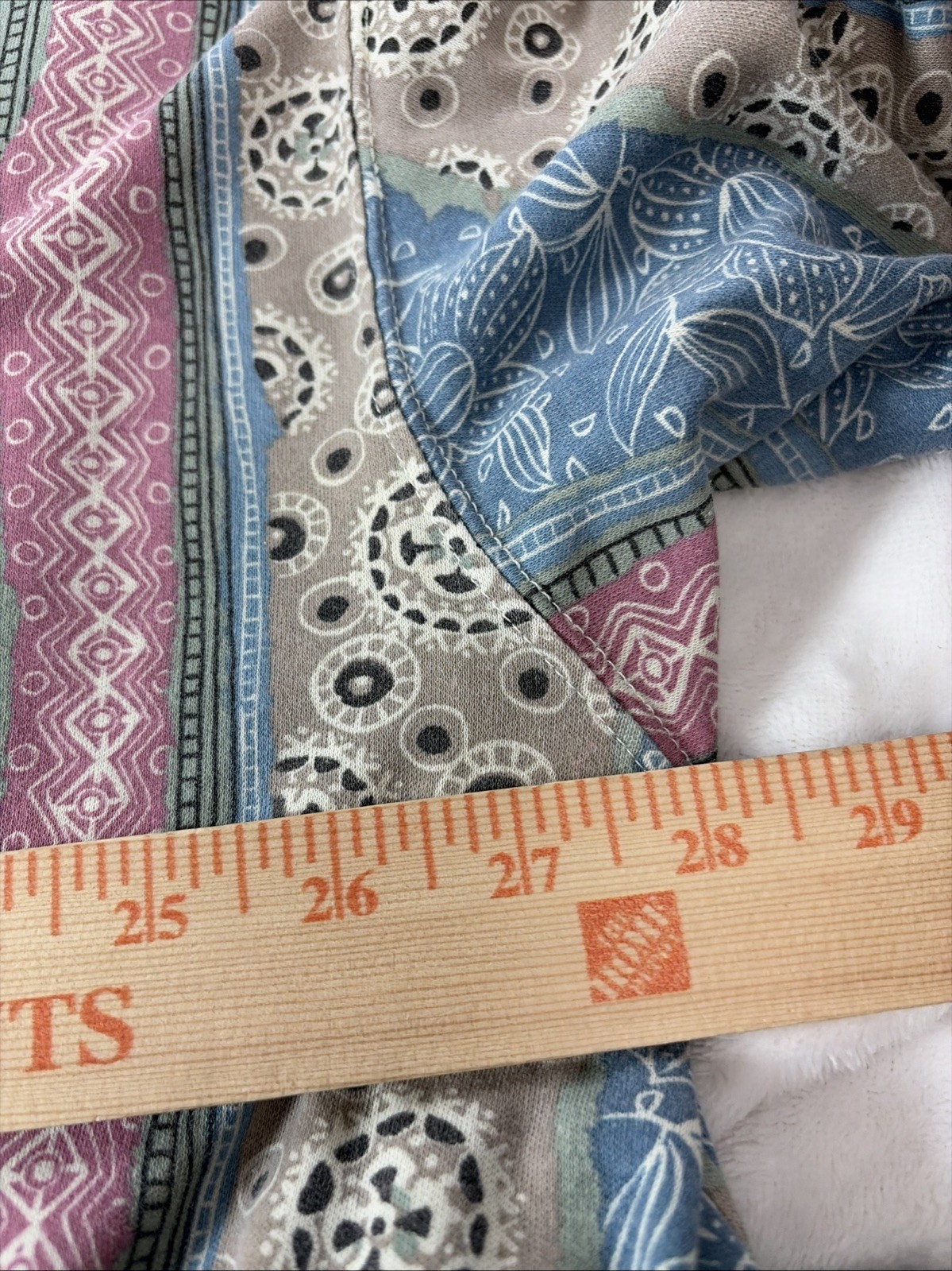 Vtg 90s Jacque & Koko Tunic Blouse 26/28 3X 4X Patchwork Vertical Print Boho EVC