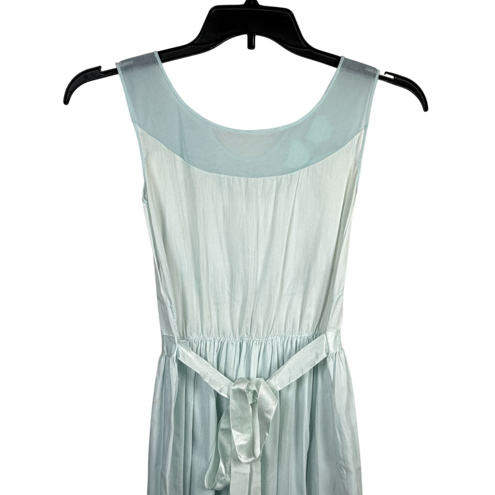 Vintage Shadowline Sleeveless Nightgown Dress Size 32 Heart Appliques Blue