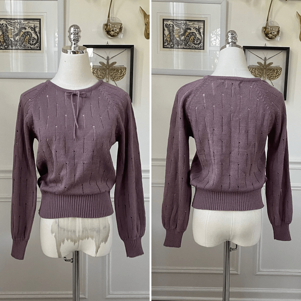 Vintage 70s Foxmoor Mauve Purple Sweater XS