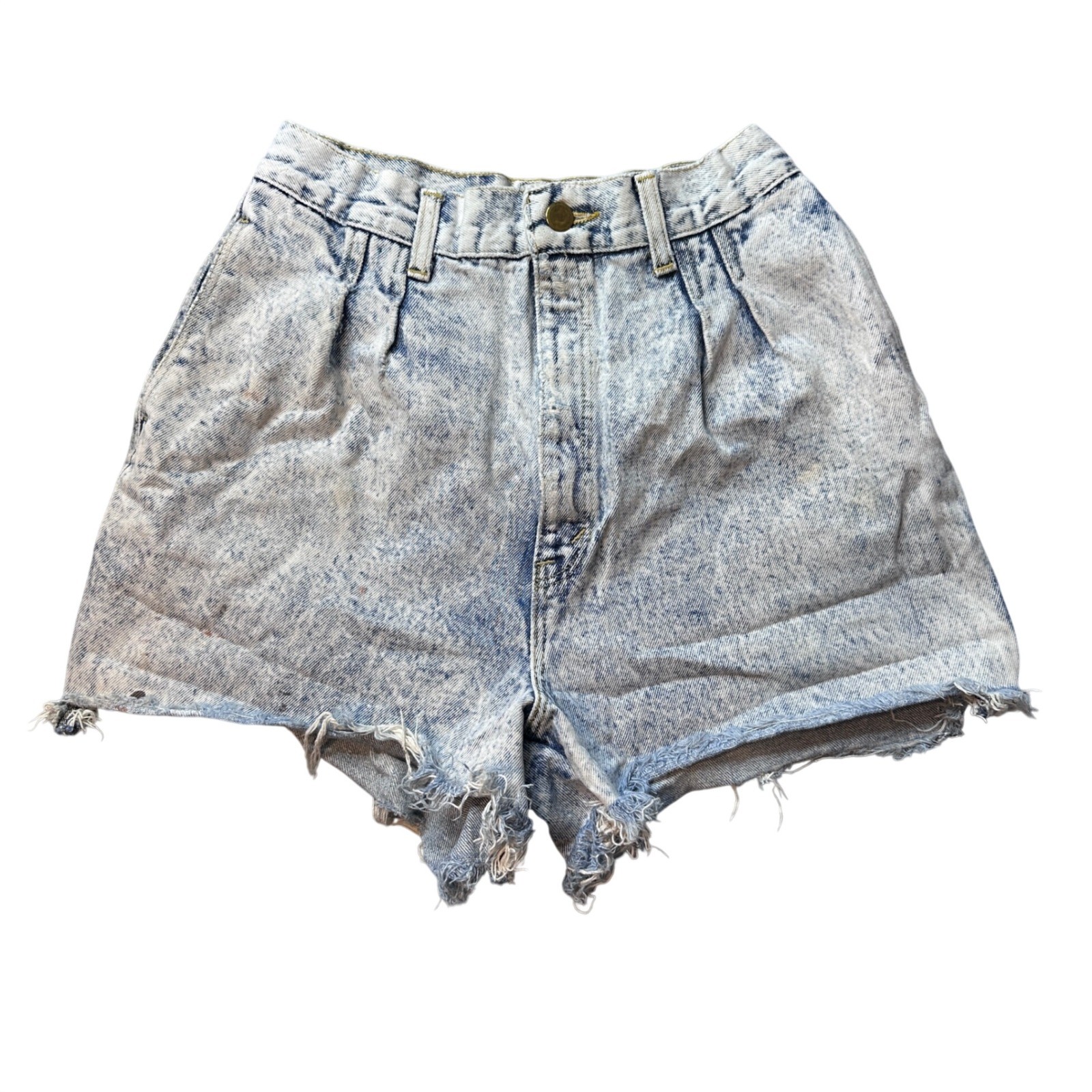 Vintage Rumble Seats Shorts Womens 11 Blue Acid Wash High Rise Denim Cut Offs