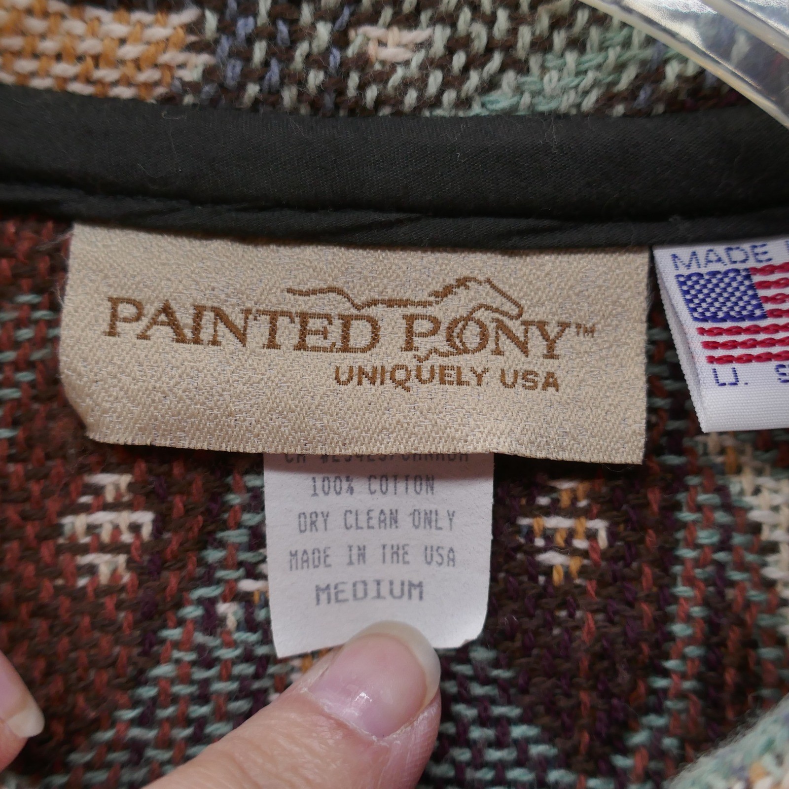 Painted Pony Vintage Tapestry Jacket Womens Medium Paisley Woven Cotton Made USA