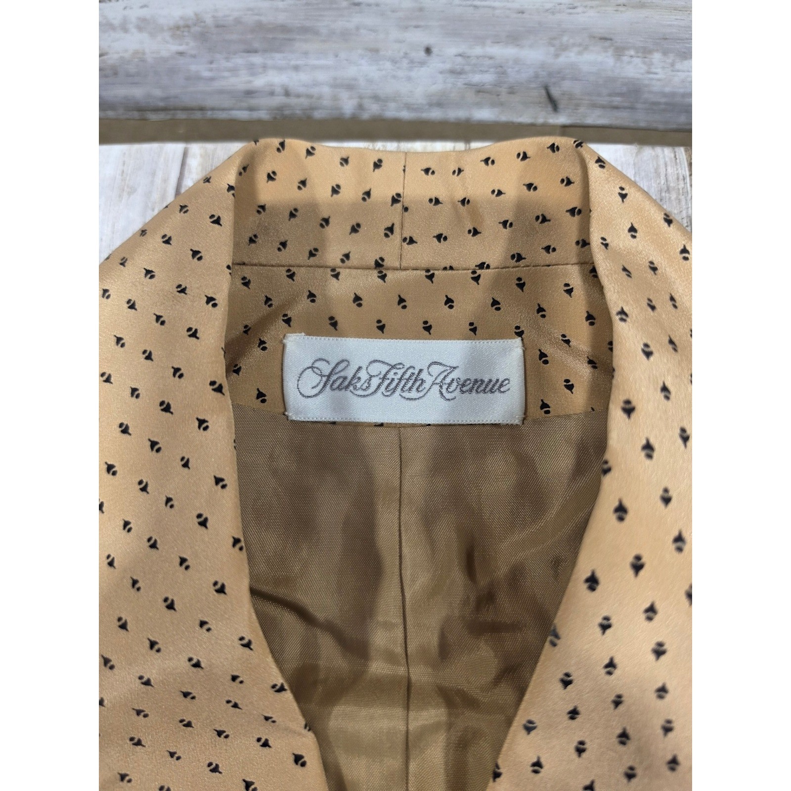 David Hayes Saks Fifth Avenue Vintage 3-Piece Skirt Suit Set Tan Black Size 4