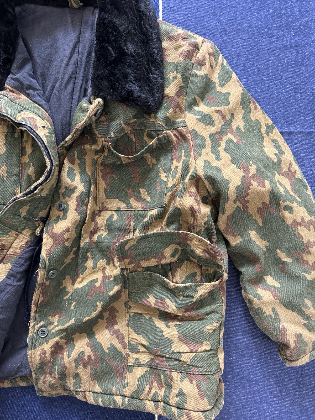 vintage post Soviet USSR padded winter vsr 93 camouflage Barvikha jacket wmns M
