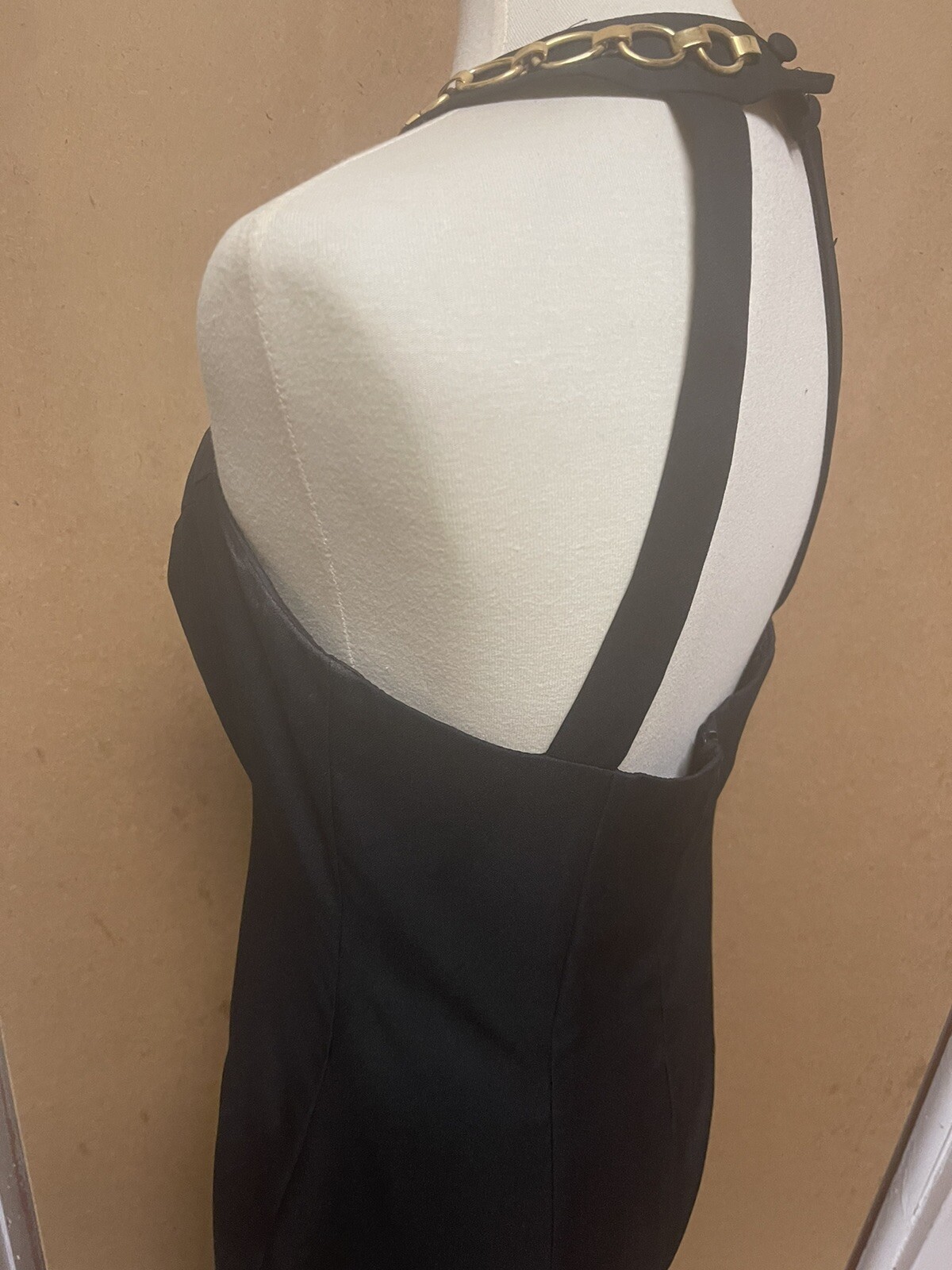 RAMPAGE Size 9 Black Halter Top -Full Length Dress w/Side Slit