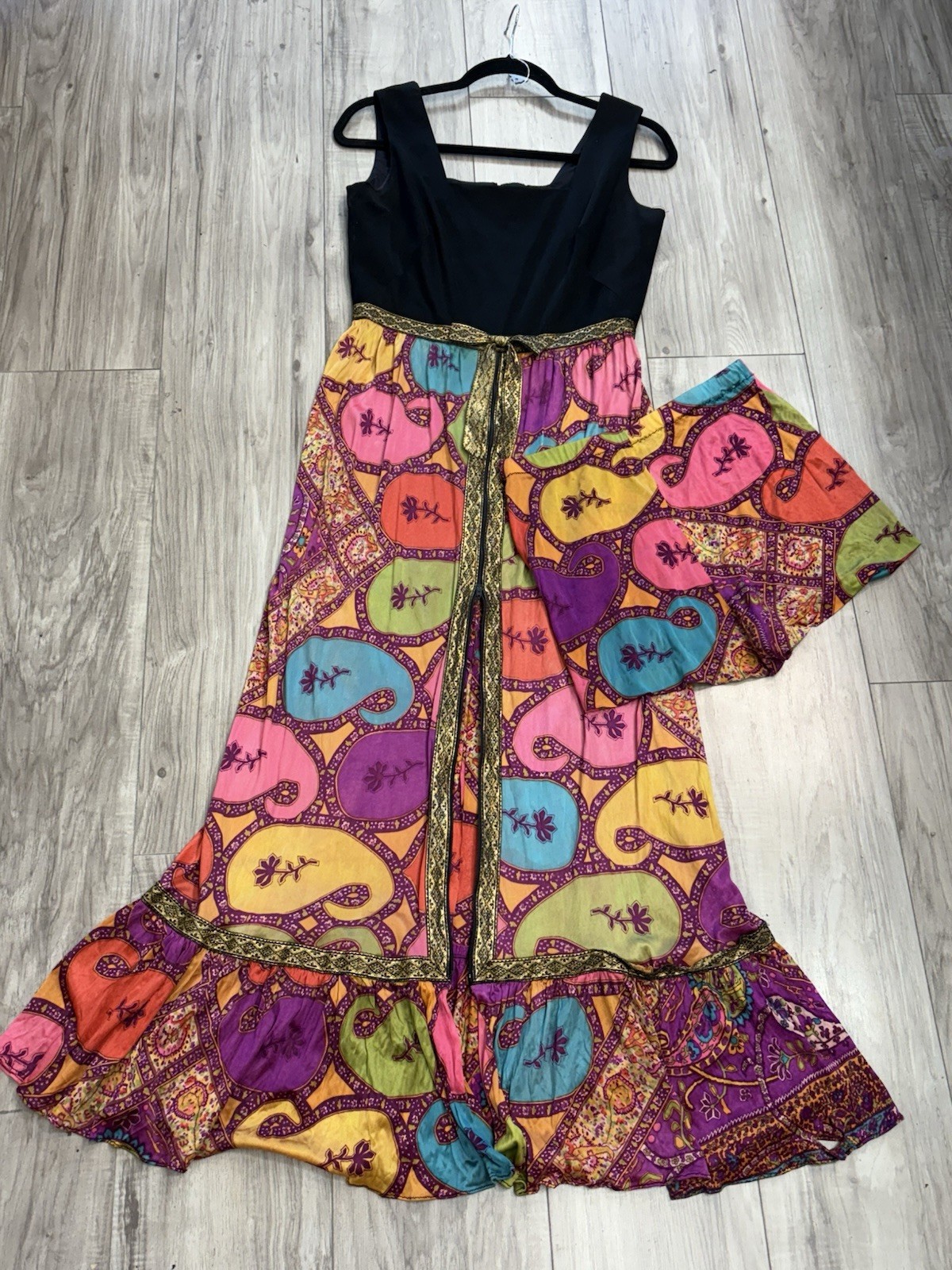 2pc Vintage 60s 70s H/B Jrs California Maxi Dress Psychedelic Mod Hippie Boho