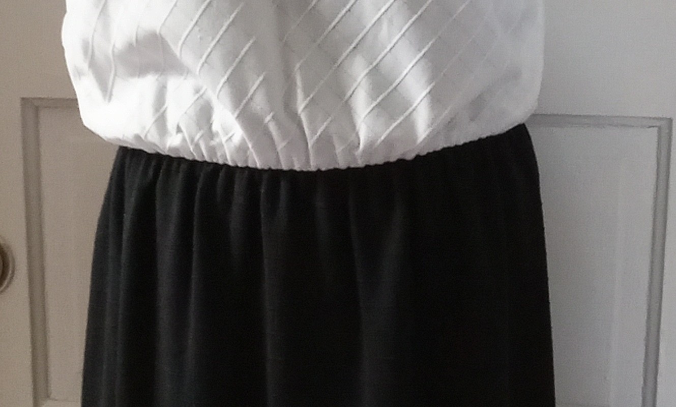 MS CLAIRE Black & White Grid 70’s Dress USA 18