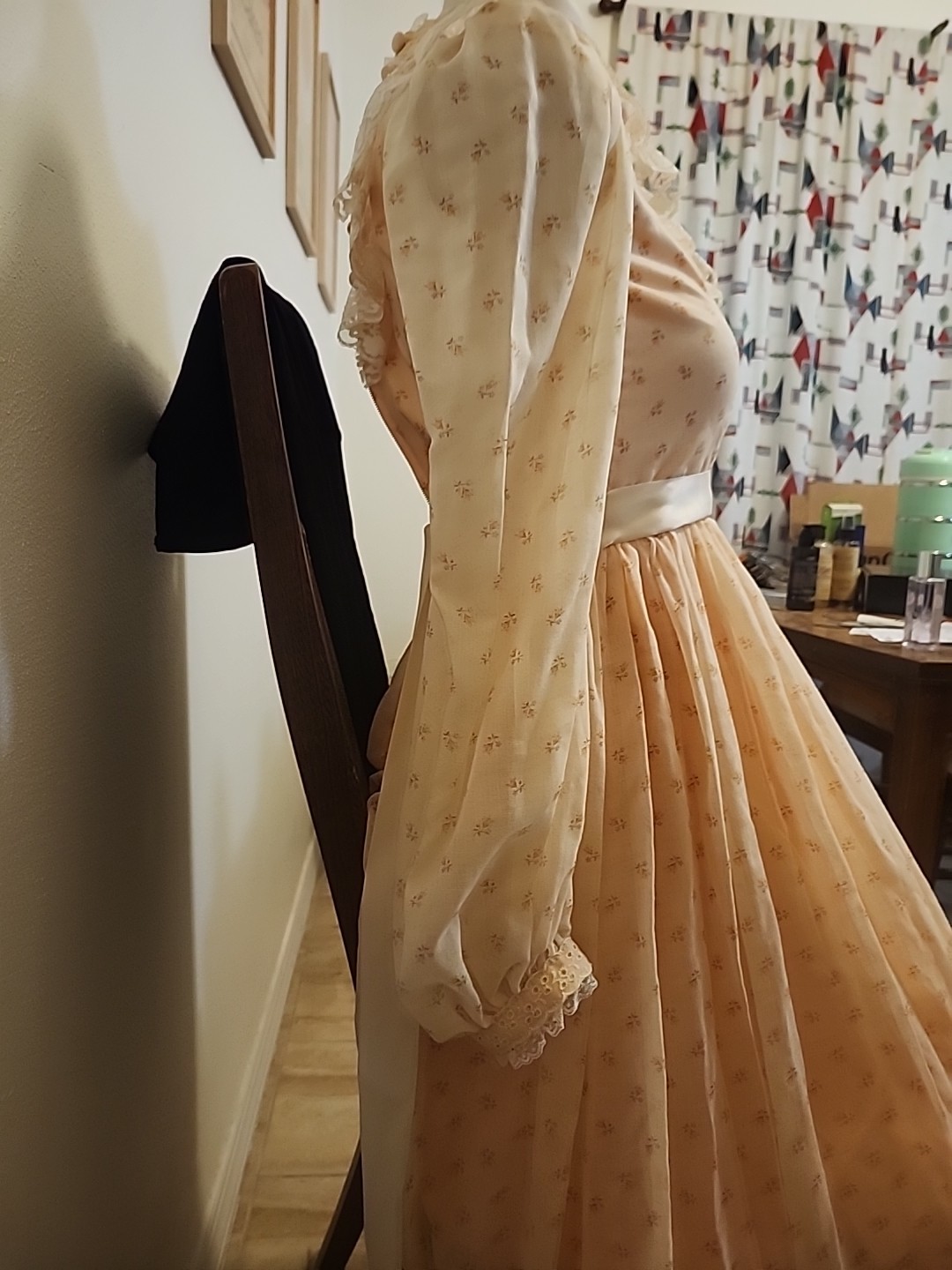 Handmade Pink Vintage Floral Victorian Prarie Cottagecore Dress