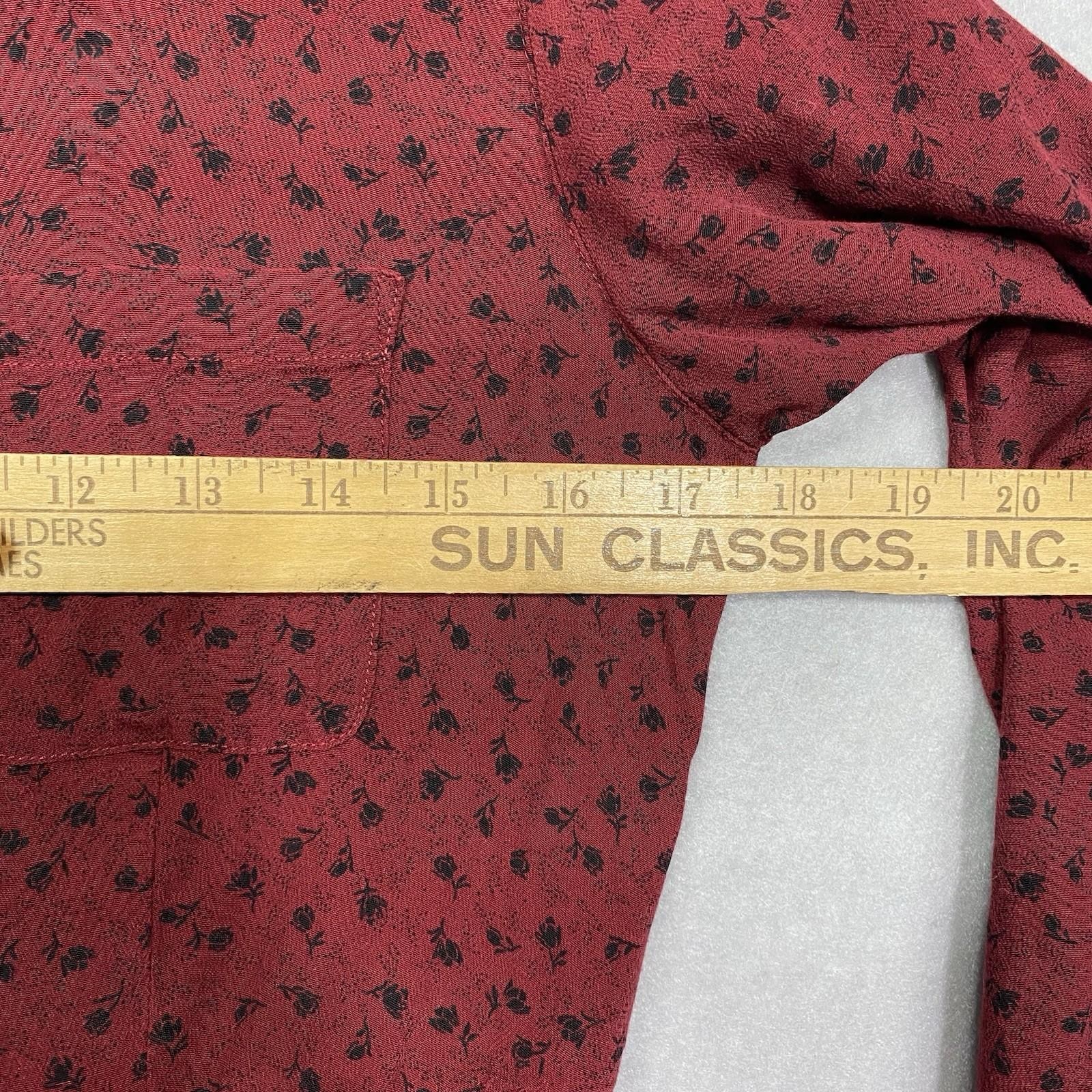 VTG Eddie Bauer Dress Women’s S Boho Basic Classic Rayon Deep Red 90s Y2K Dark