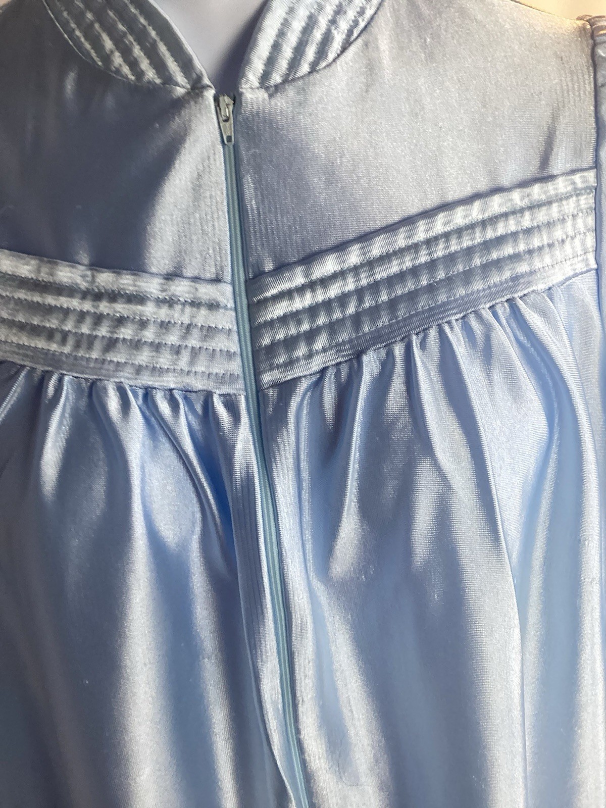 Vintage Sears 80’s At Home Wear Bathrobe Housecoat Baby Blue Bust 46″ Pockets