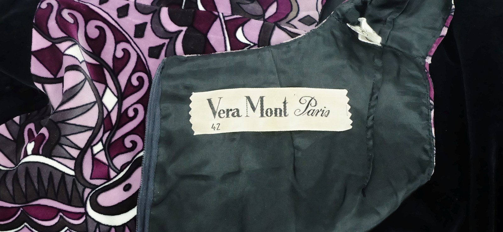 long dress velvet dress vera mont paris size 38 pop art pattern vintage 70s