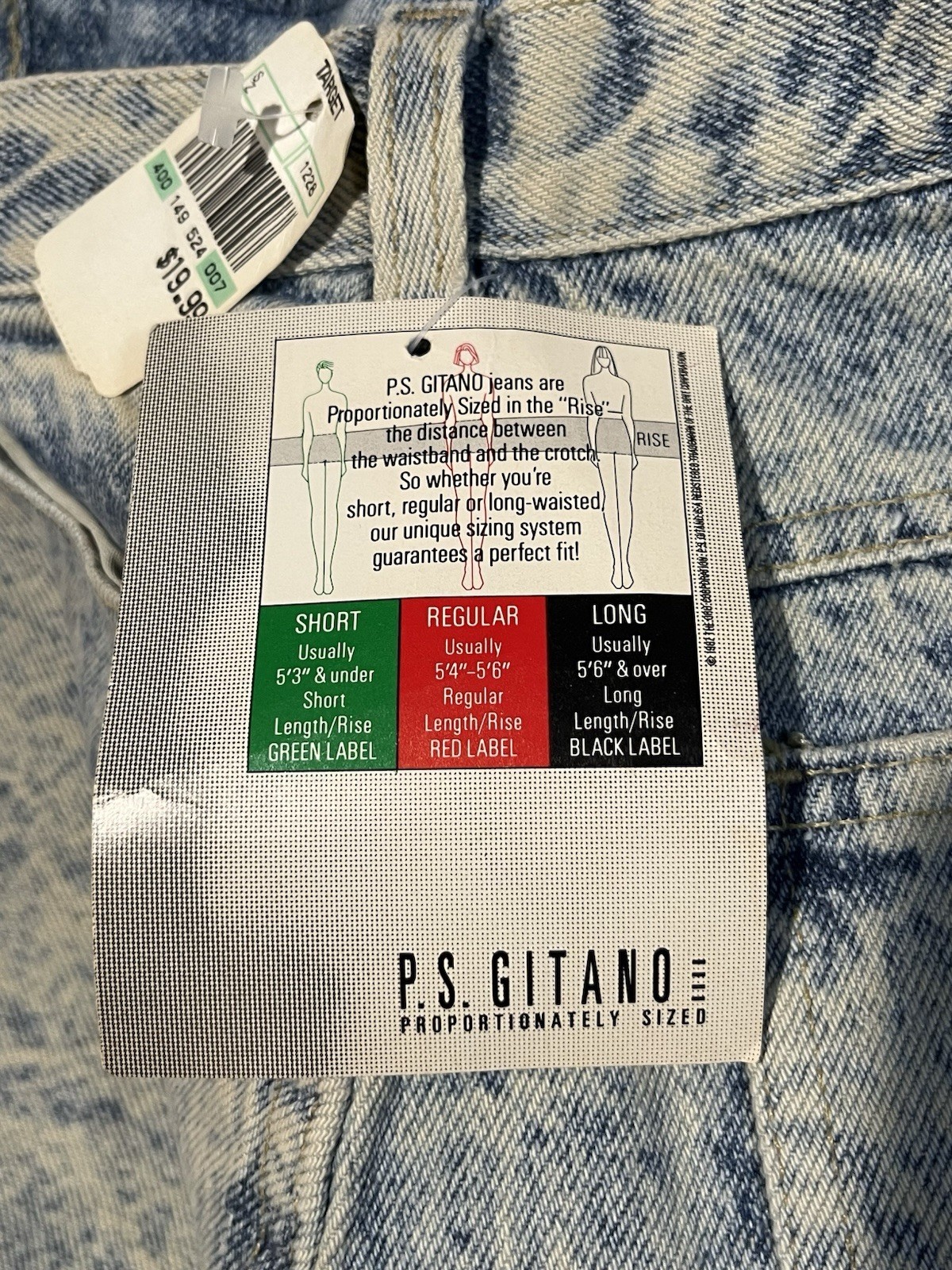 NEW VINTAGE 1989 PS Gitano ACID WASHED Women 16 32×30 Denim Blue Jeans USA MADE