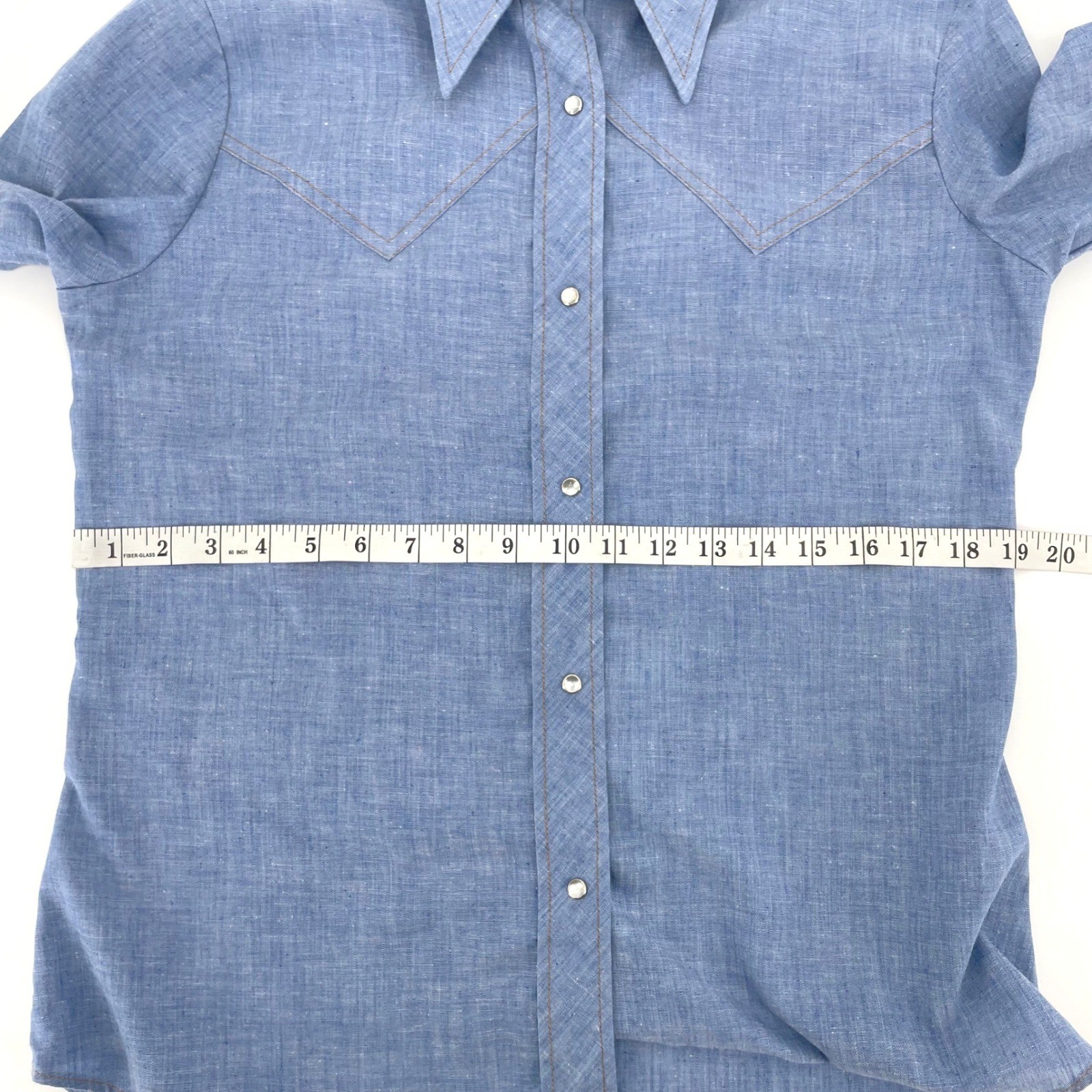 Vtg 70s Levis For Gals Western Shirt Looped L Tag Pearl Snaps L 20″ PTP Rare