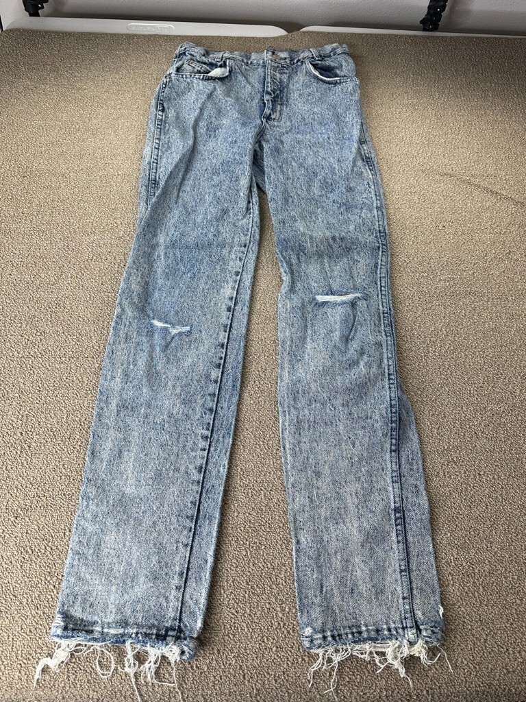 Cotler Blues Alley Jeans Womens 28 Acid Wash Blue Washed Worn Distressed VTG