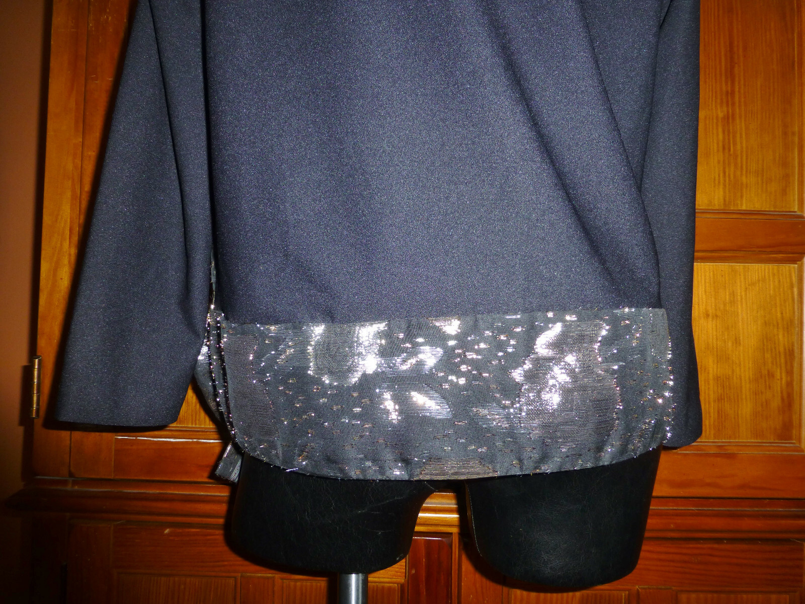 Vtg 80s Burnout Floral Eyelash Fringe Metallic BOW Evening dress BLOUSE TOP