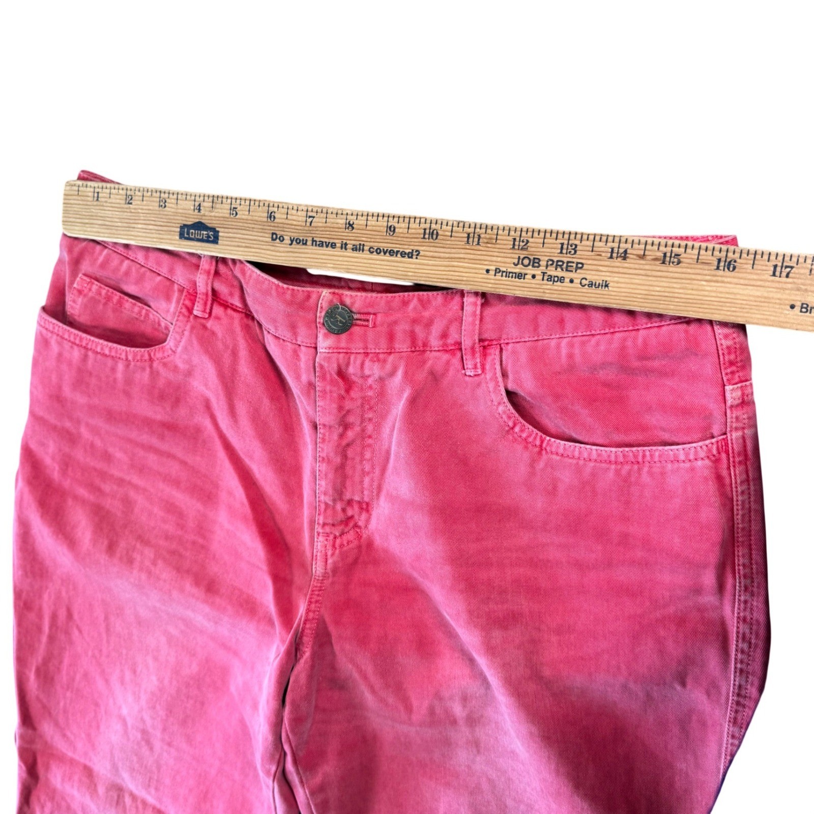 Periscope Juniors Y2K Coral Cropped Flare Jean 32×24 Bratz Core Bold 2000s Retro