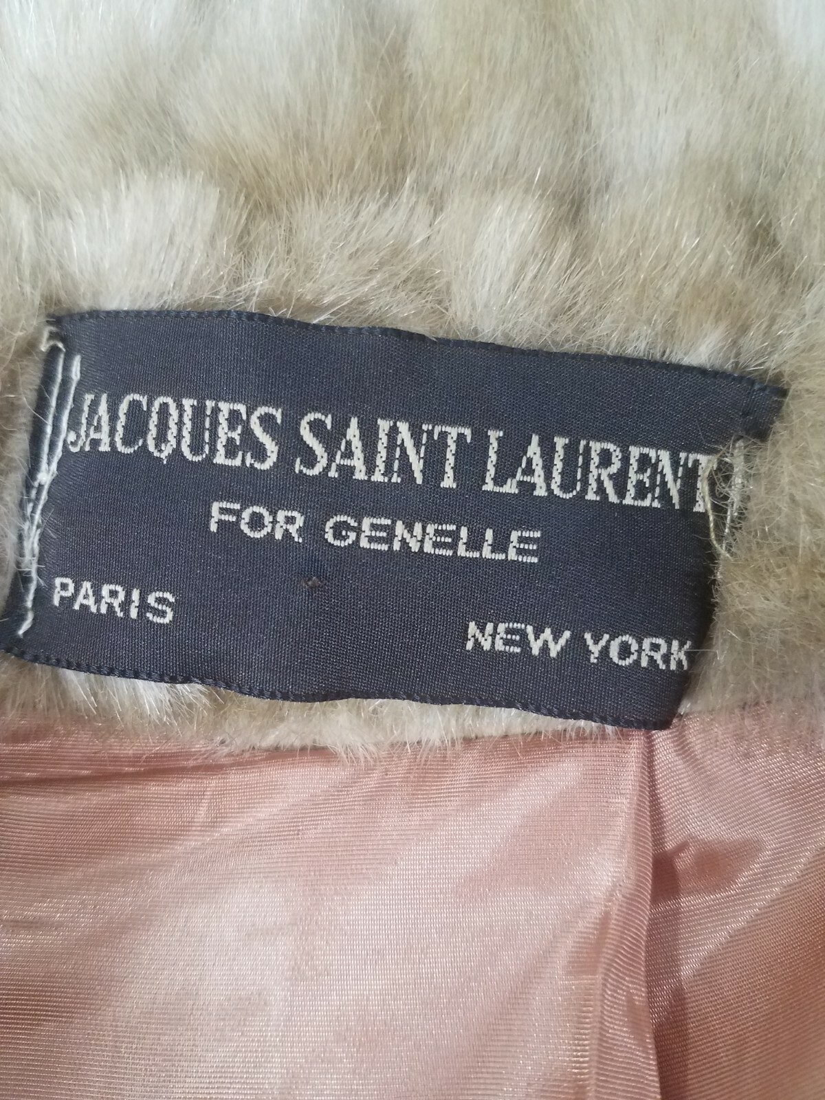 Jacques Saint Laurent Faux Fur Light Brown Womens Jacket Large NICE