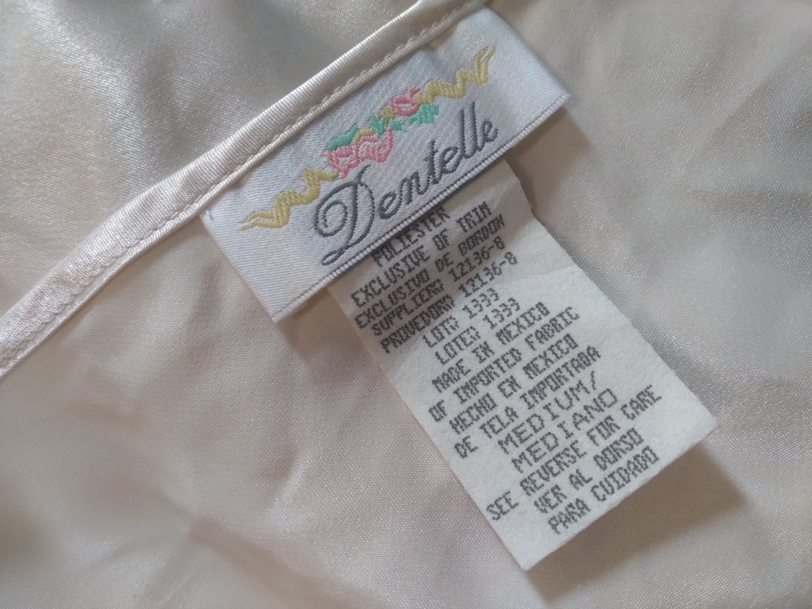 Vintage Dentelle Nightgown M Ivory Cream Silky Satin Vintage Nightie Lingerie