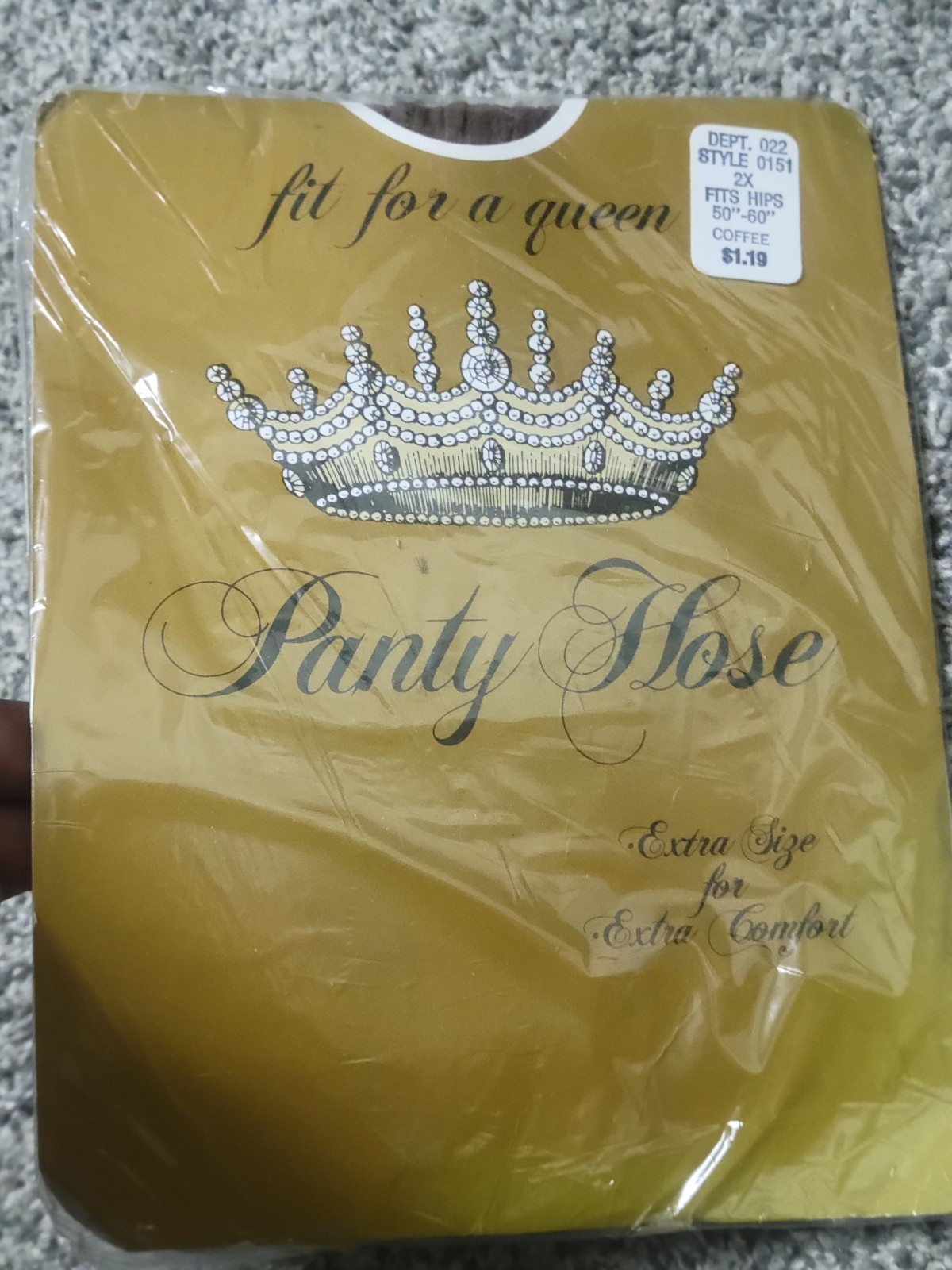 Vintage Fit For A Queen Pantyhose Size 2X