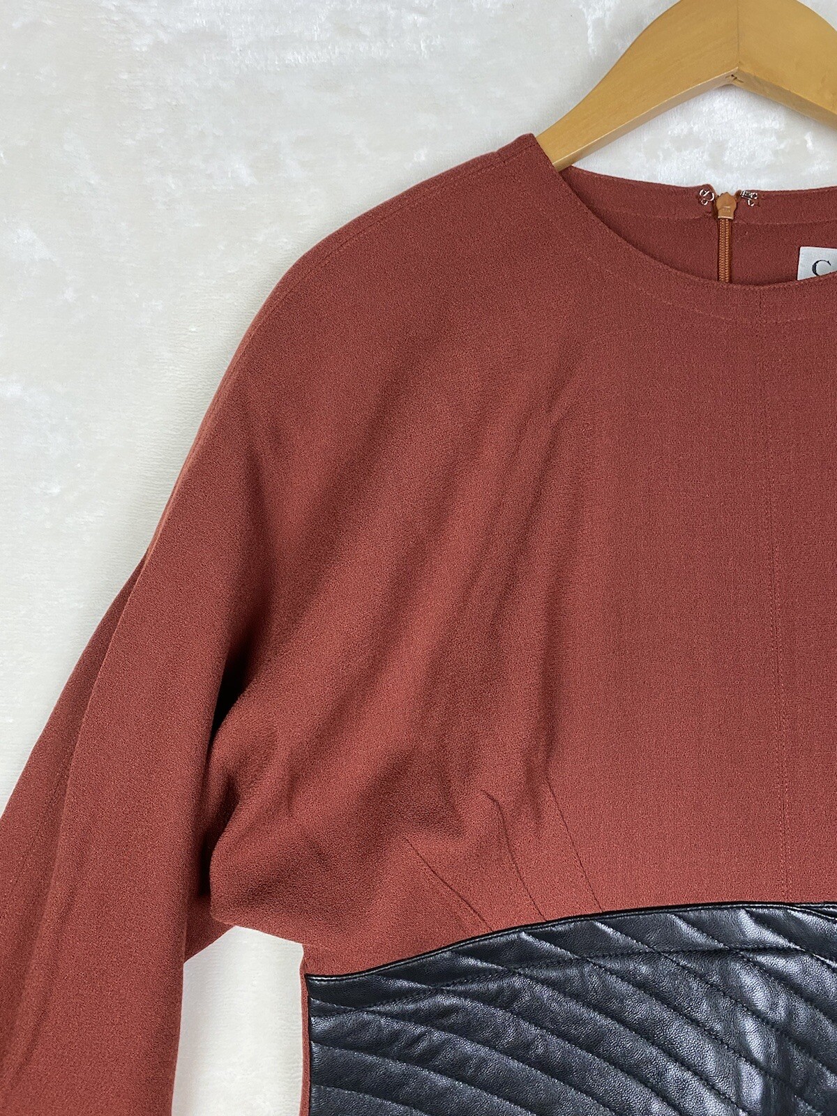 Vintage Caroma Andree Devlin Dress Womens 10 Maroon 100% Pure Wool Career Office