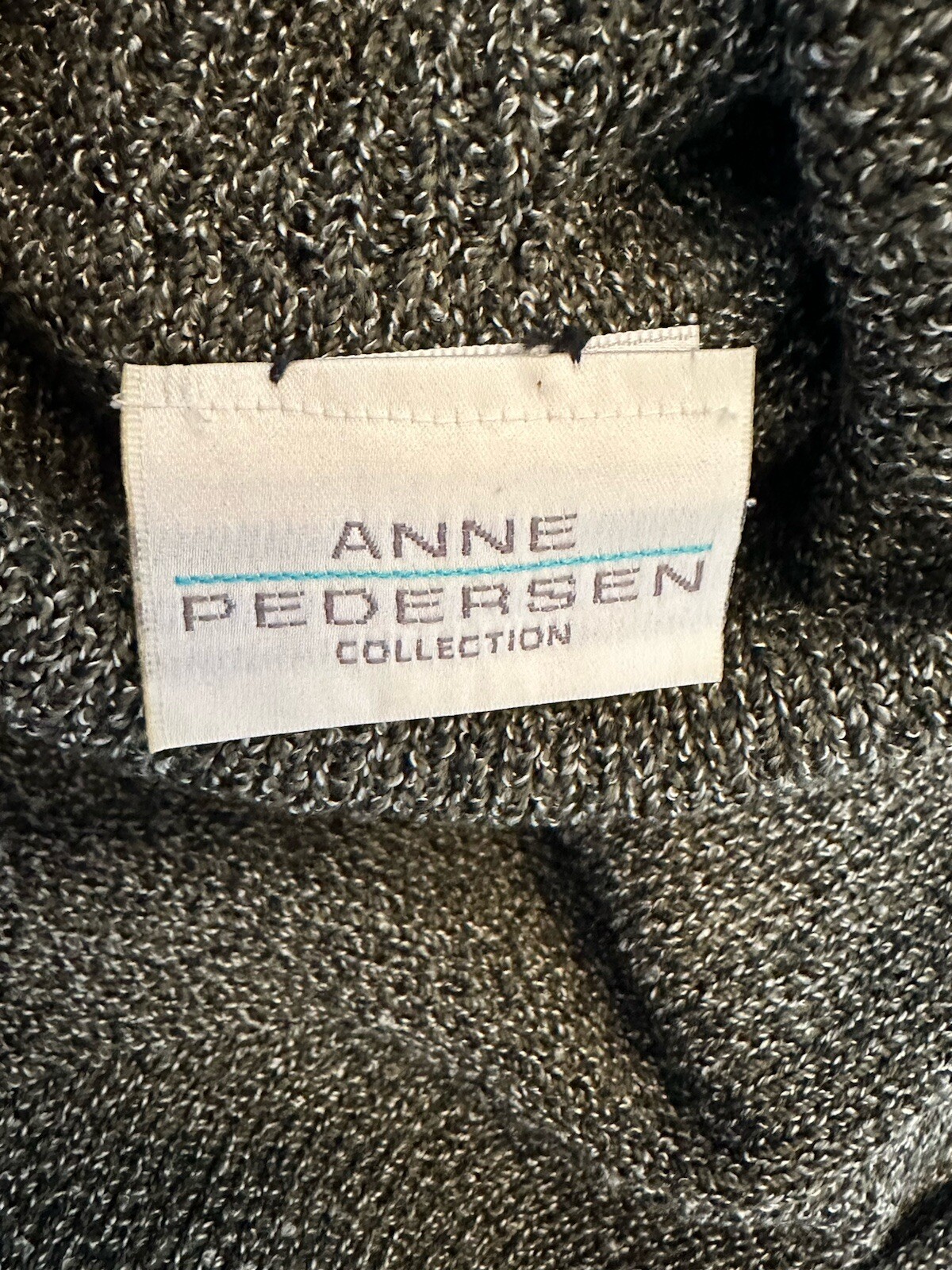Vintage ANNE PEDERSEN Womens Grey Knee L Sweater Knit Turtle Neck Dress SzM Used