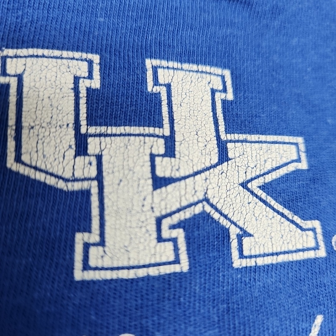 Vintage Nike Team Kentucky Women Large Blue Center Check V-Neck UK Wildcats Tee