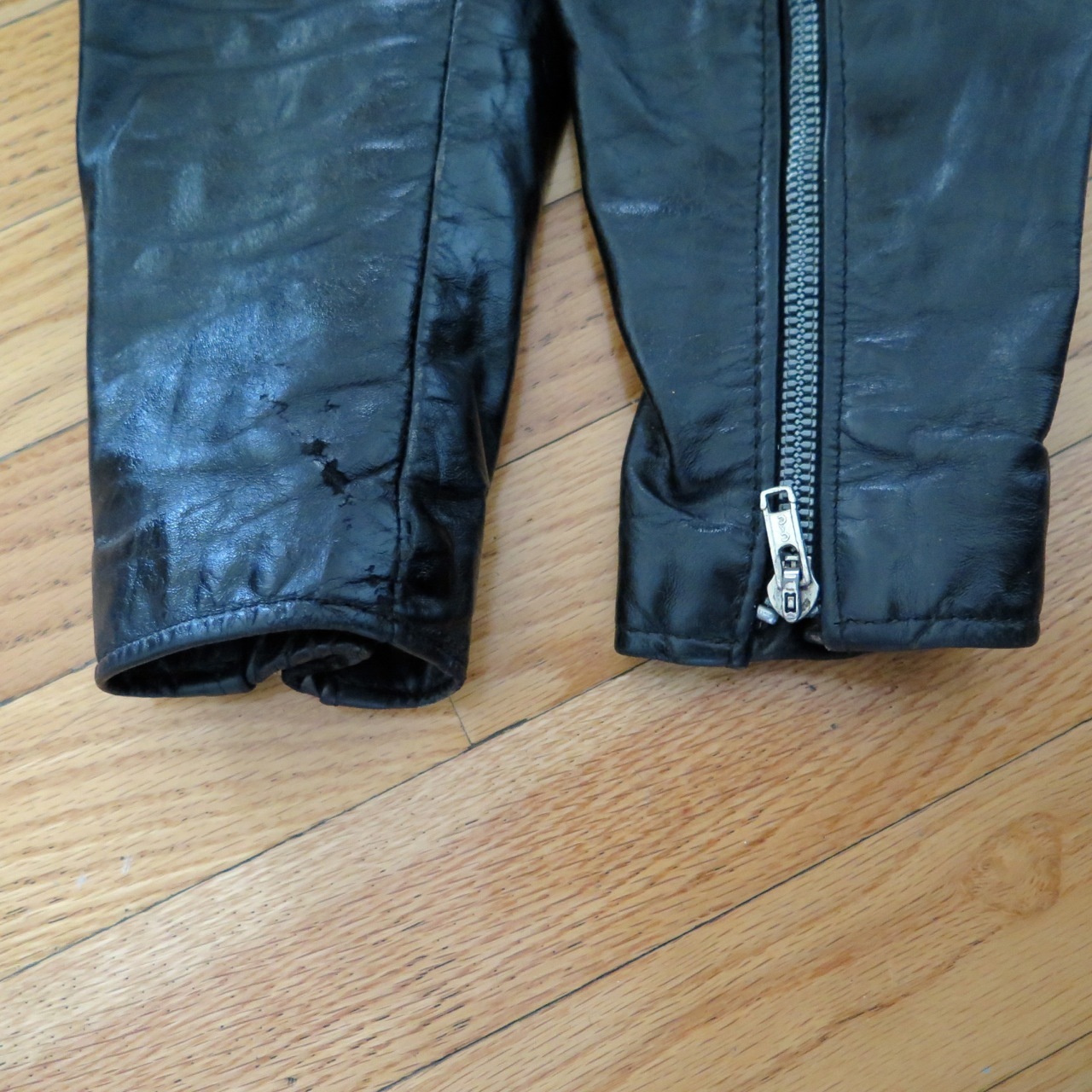 VINTAGE ORIGINAL LEATHER JACKET BROOKS SPORTSWEAR DETROIT 1970’s BLACK SZ 32 XS