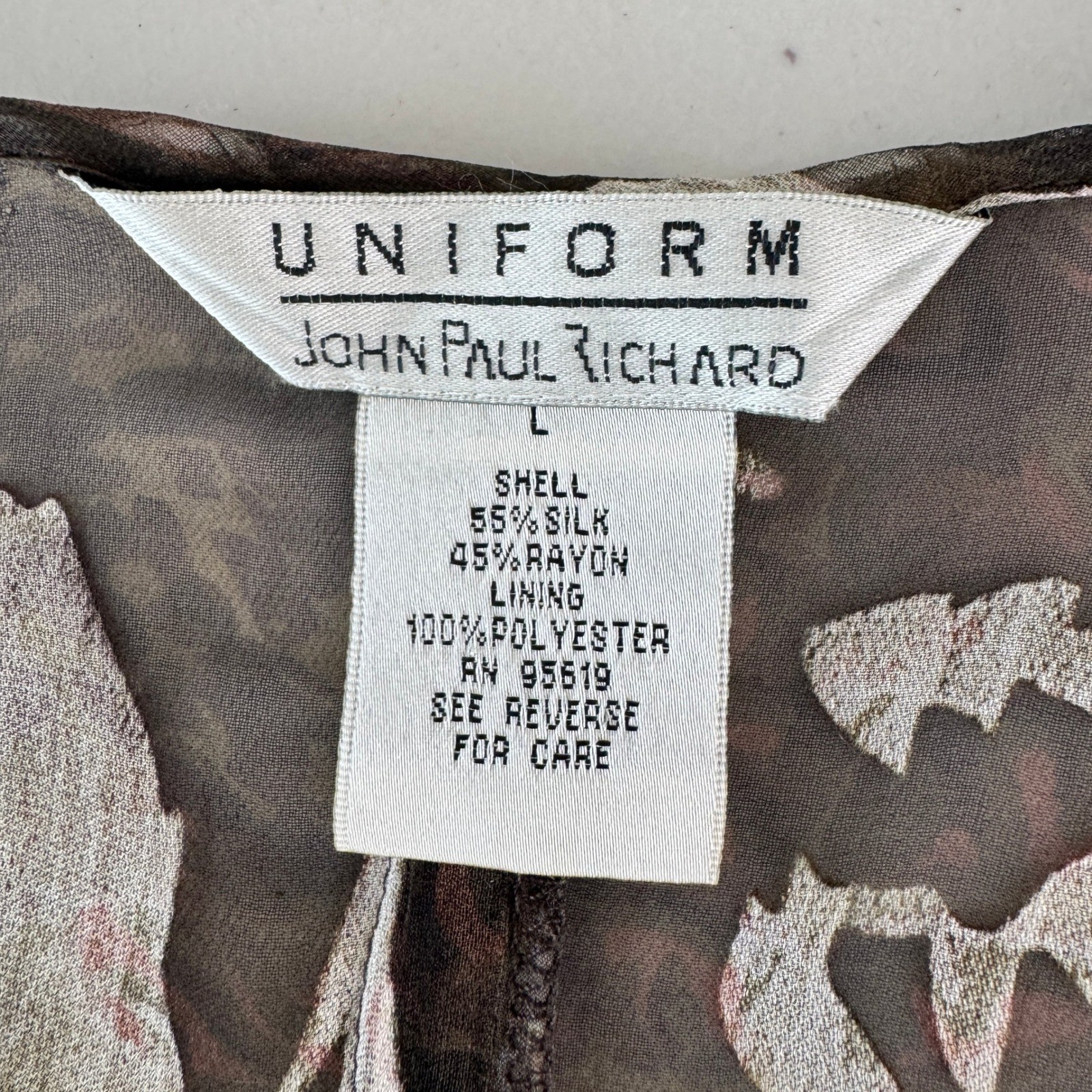 Vintage Silk Blend Uniform John Paul Richard Blouse L Sheer Fairycore Whimsigoth
