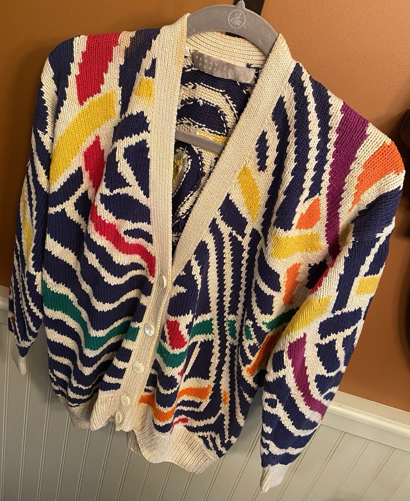 Vintage Perry Ellis Portfolio Women’s Cardigan Sweater L (?) 80s-90s
