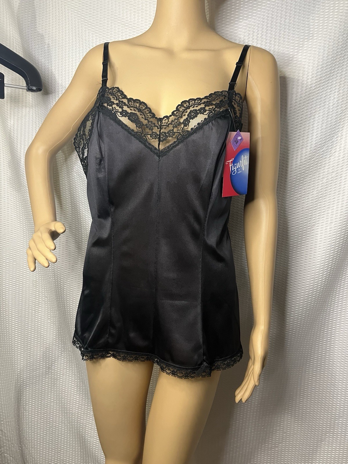 Vtg Figurfit Sexy Pinup Teddie DuPont Antron Nylon III USA Lace Nightie Sz 38