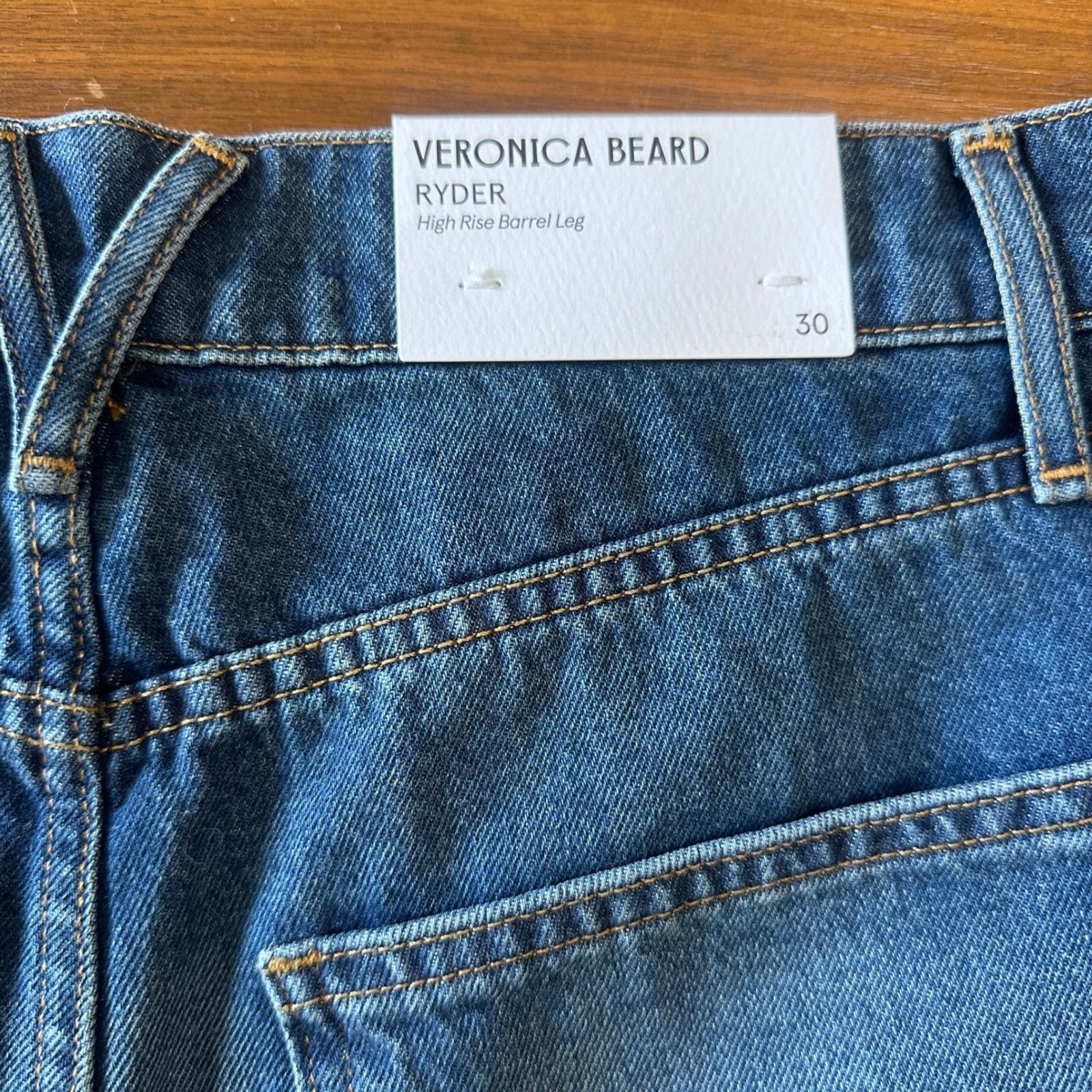 Veronica Beard Ryder Barrel Jeans Size 30 Balloon Equinox Blue Medium Wash NWT