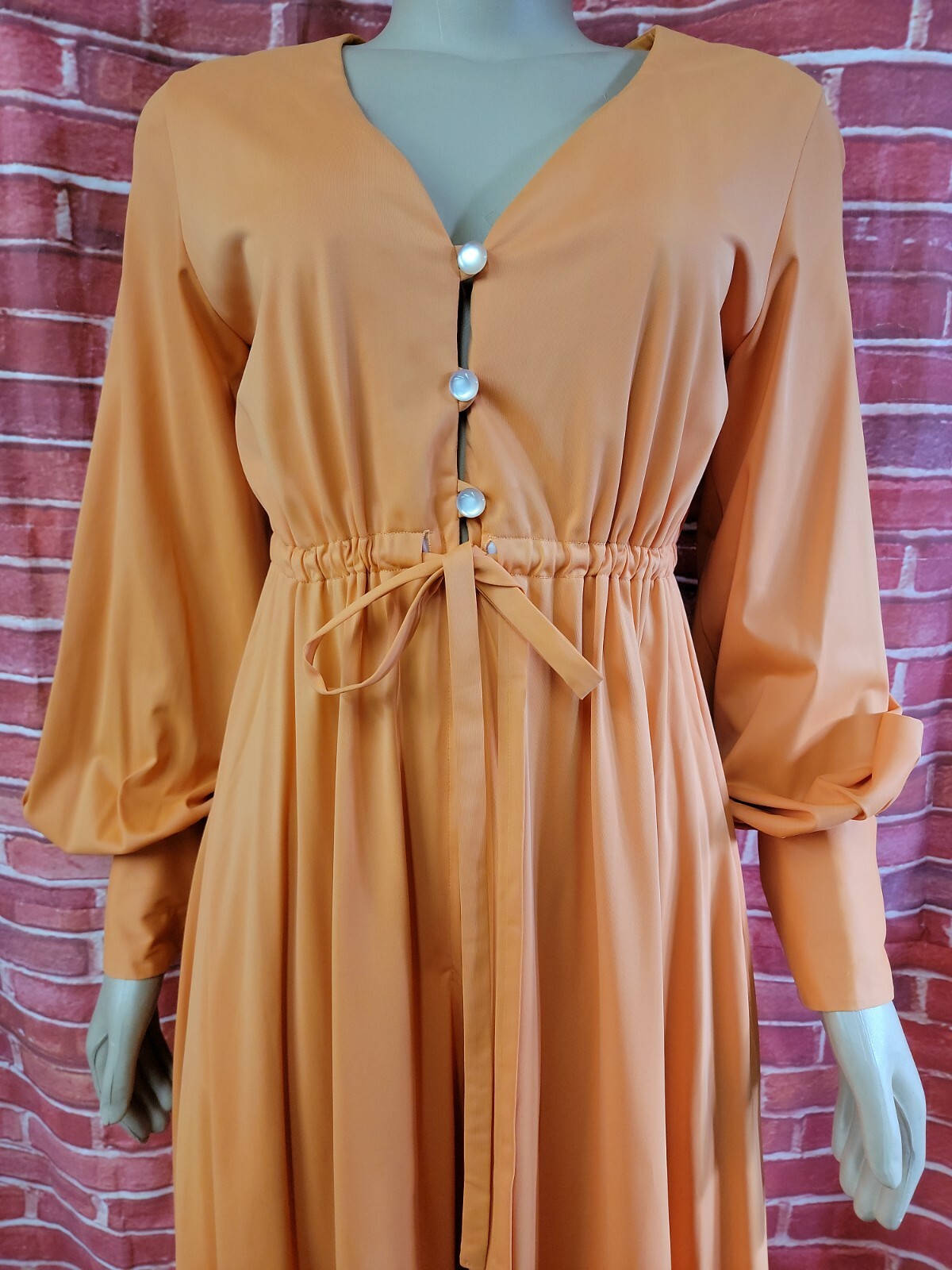 Vanity Fair, Peignoir Vintage Lingerie UNIQUE STYLE Jumpsuit Orange Sz 12 #CB4