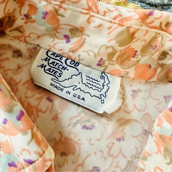 Vintage 70s Cape Cod Match Mates Button Up Top Size Medium