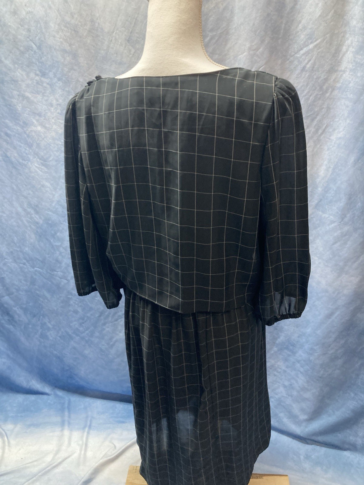Vintage 1970s Lady Carol Of New York Women’s Dress Black Layered Geometric Flowy