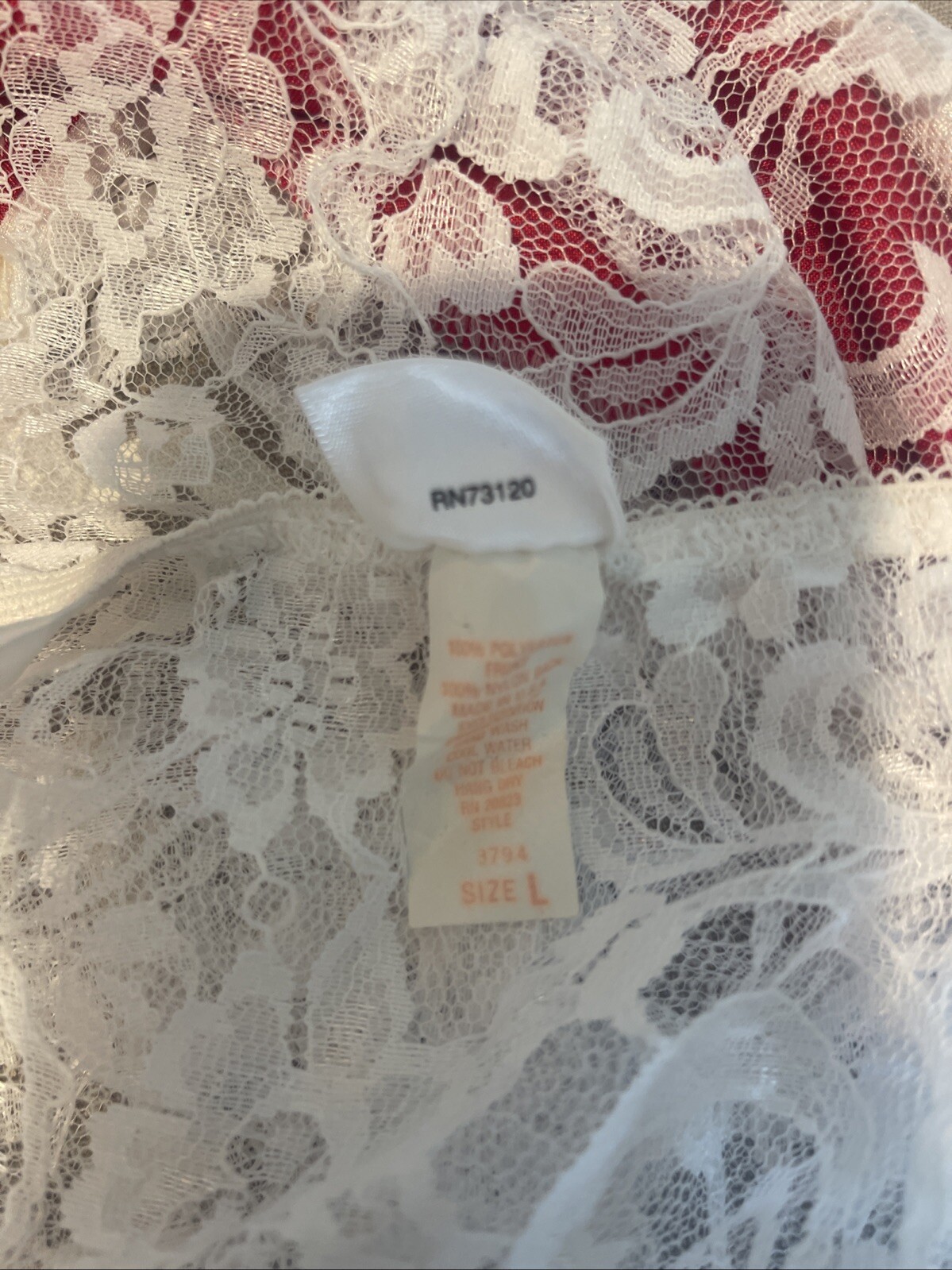 Y2K Fredrick’s of Hollywood Red Velvet W/ White Lace Ribbon Ties Bustier Size L