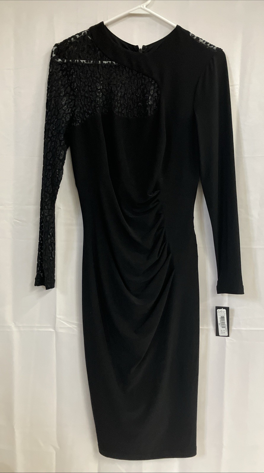 Cartise Black Stretch Black Dress Vintage 90s Art Deco Glam Women’s Size 6 New