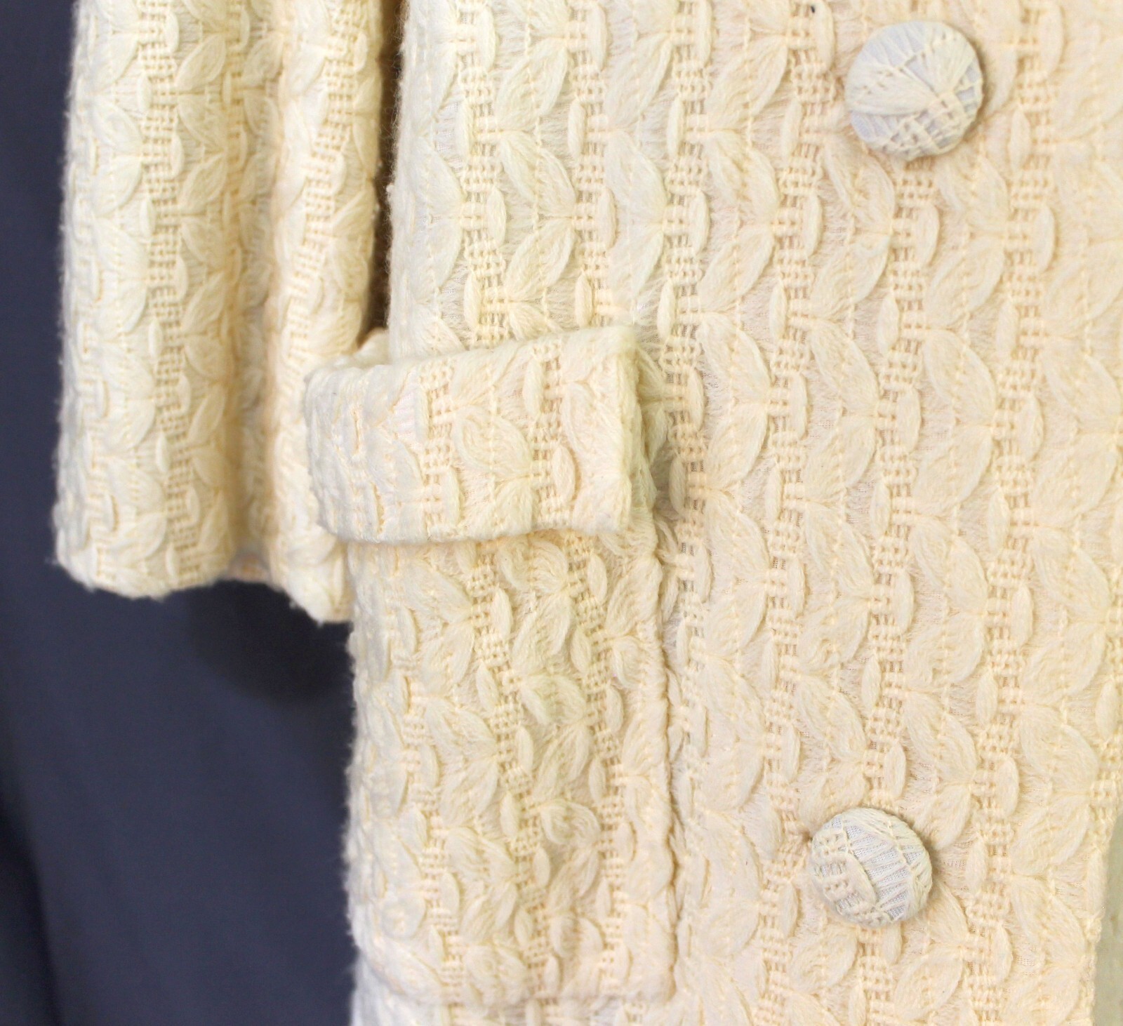 Vintage 1970s? Promenade Ltd. Cream 100% Virgin Wool Coat Size M? No Size Tags