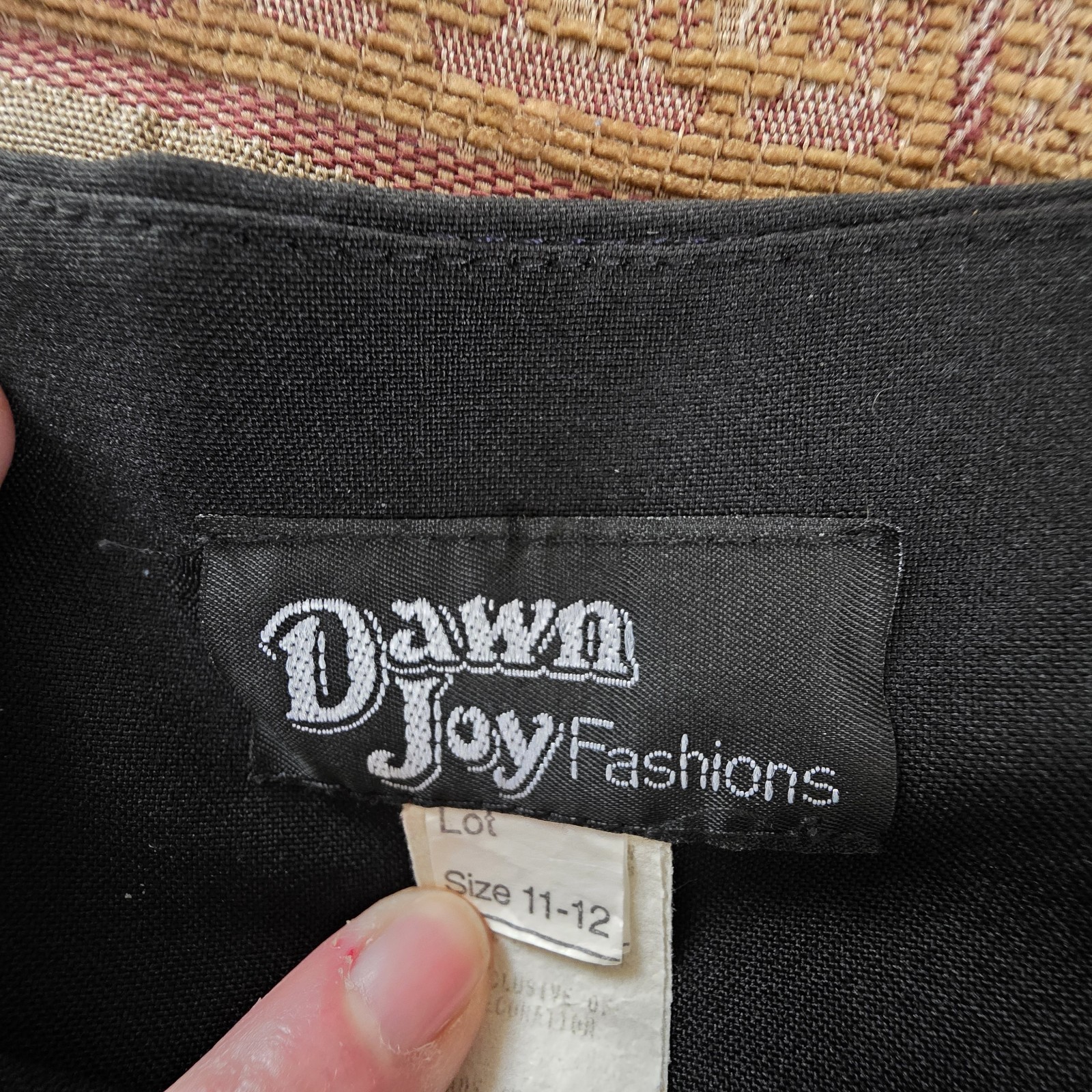 Vintage Dawn Joy Fashions Pantsuit W/white Embroidered Leaf Pattern Sz 11/12