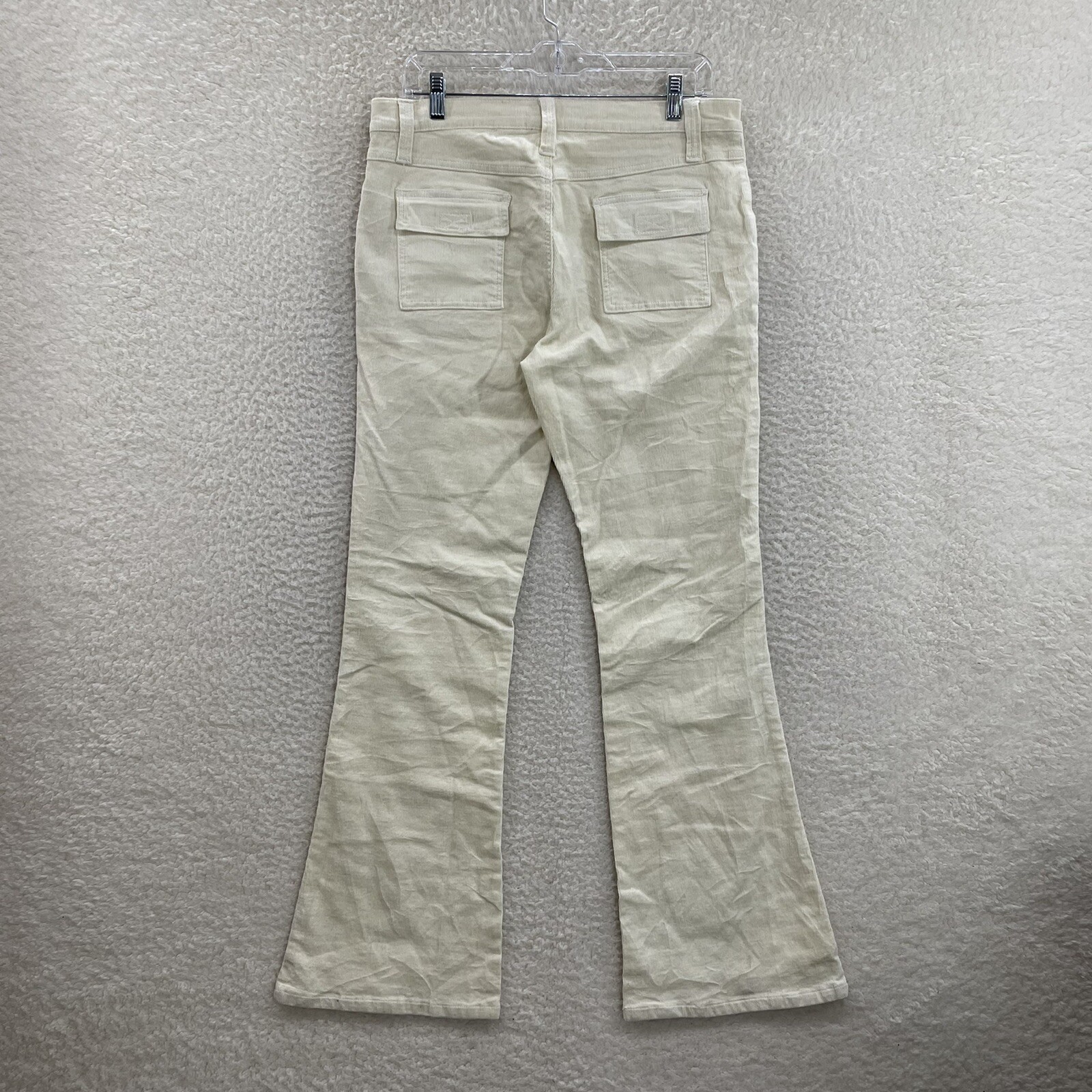 NEW NWT DEADSTOCK Y2K Vintage Corduroy Pants 12 14 31 32 White Cream Ivory Flare