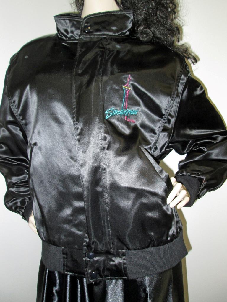 VINTAGE: SATIN! Shiny Acetate Satin “Stratosphere” Casino Jacket XL
