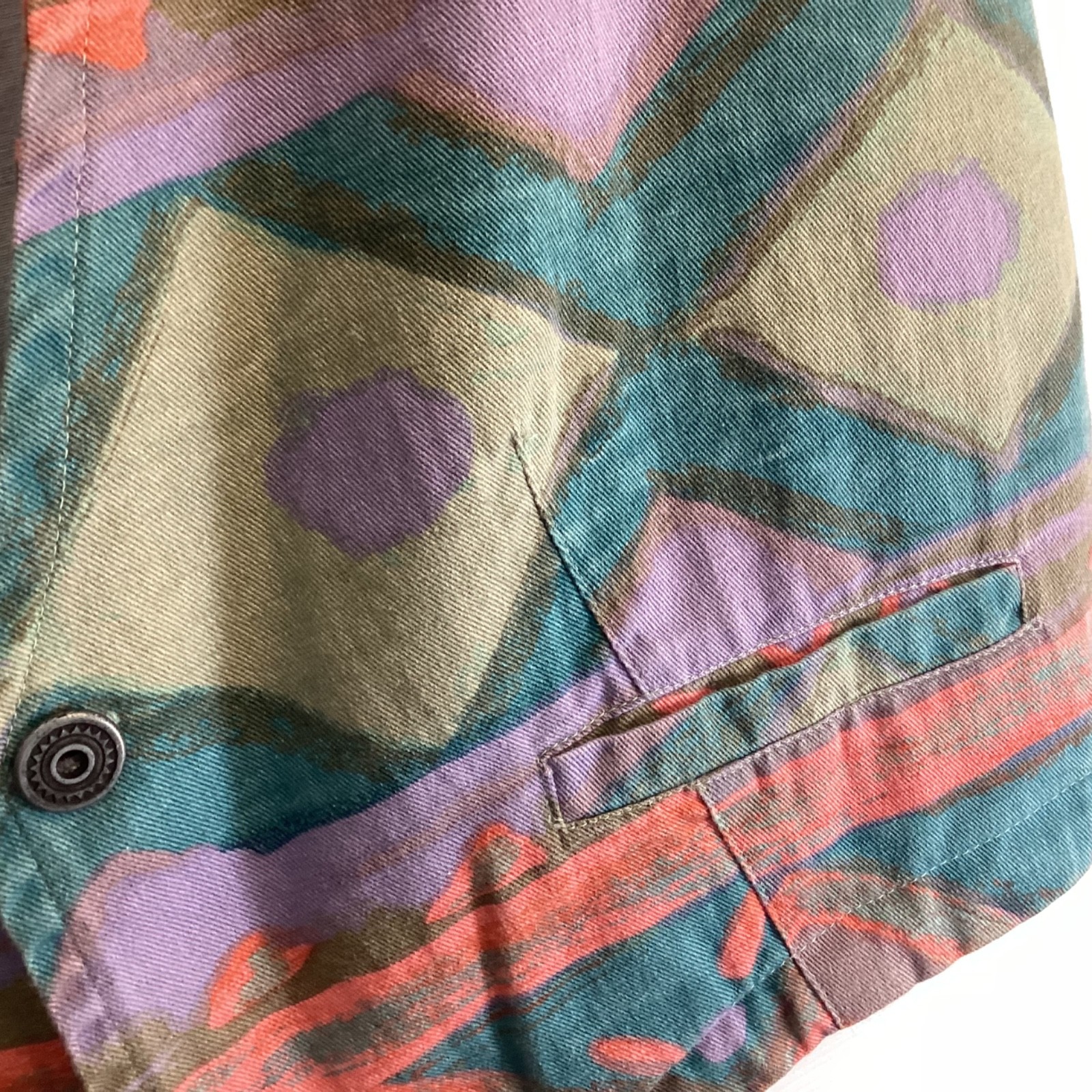 VTG 90s Chico’s design southwestern Aztec Cotton Denim Vest ~Sz 2- Large