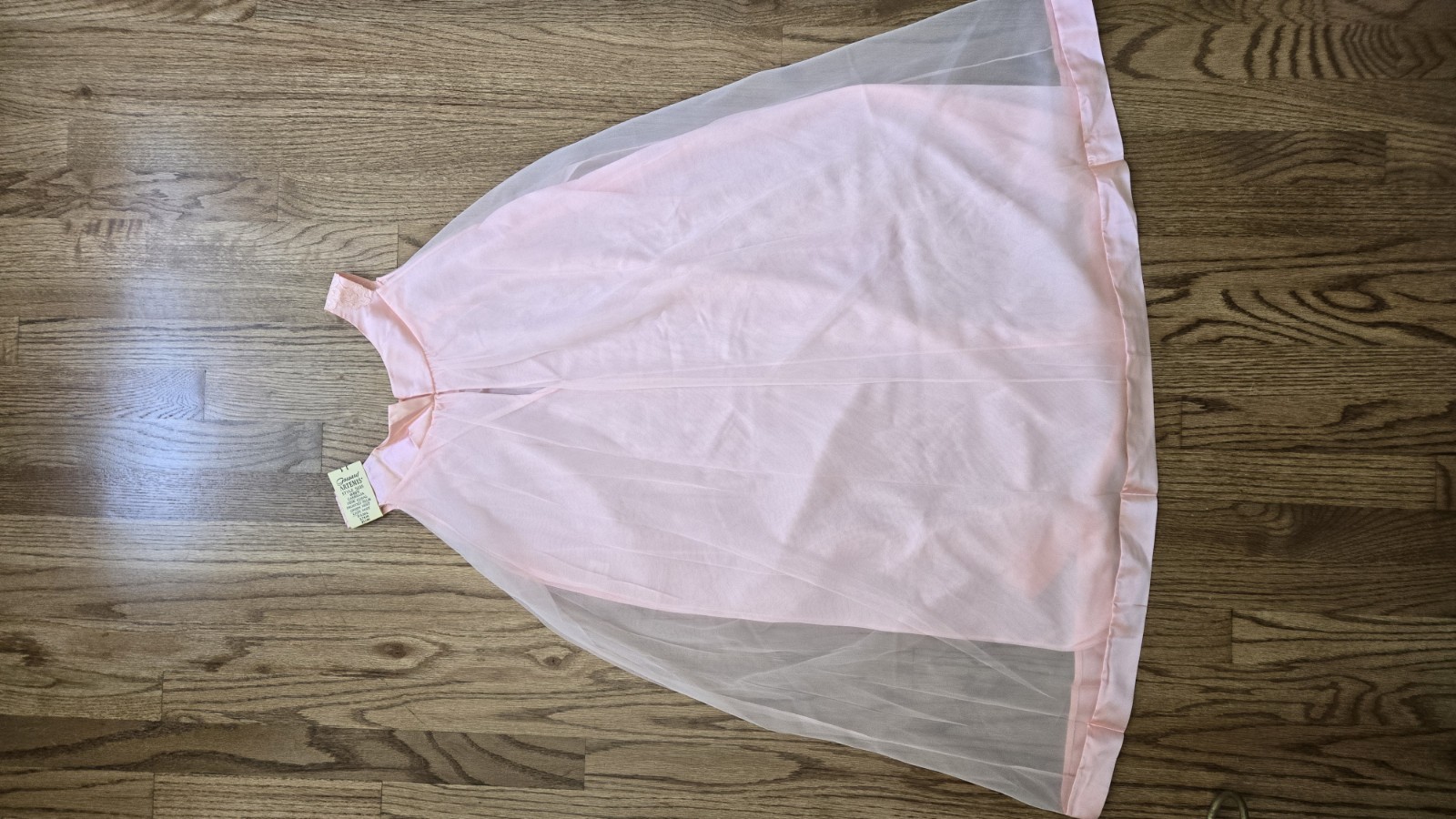 Vtg Gossard Artemis Coral Pink Chiffon Nylon Nightgown Size Small NWT NEW