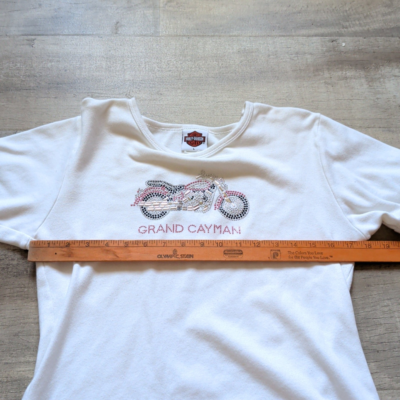 Vintage 2003 Harley Davidson Grand Cayman Rhinestone T-Shirt Women’s L Pirate