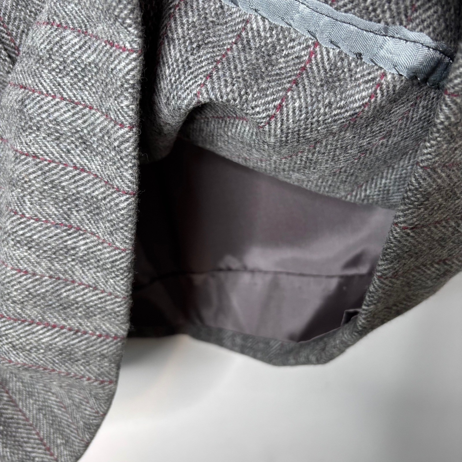 80s Wool Herringbone Blazer and Skirt Set Size M Classic English Countryside