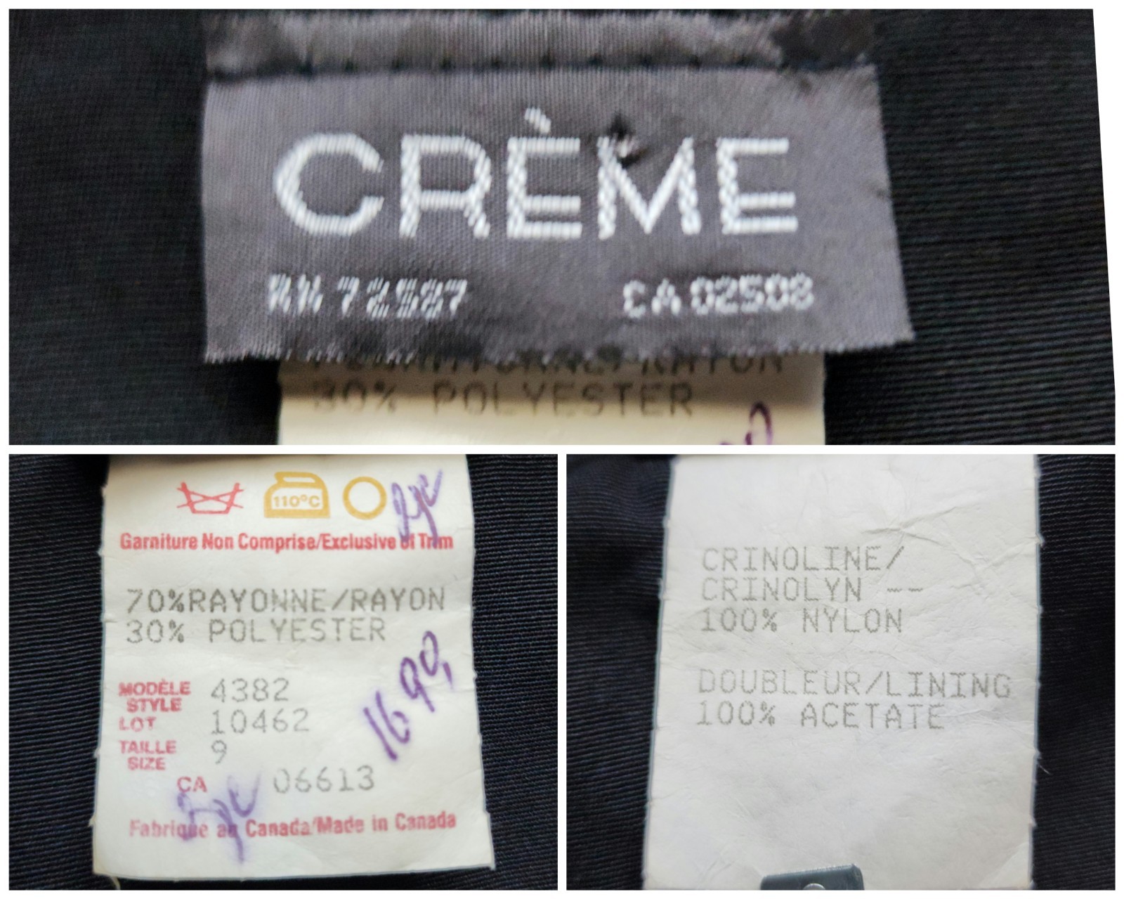 Vtg 80s flirty peplum tuxedo blazer with peekaboo crinoline black M